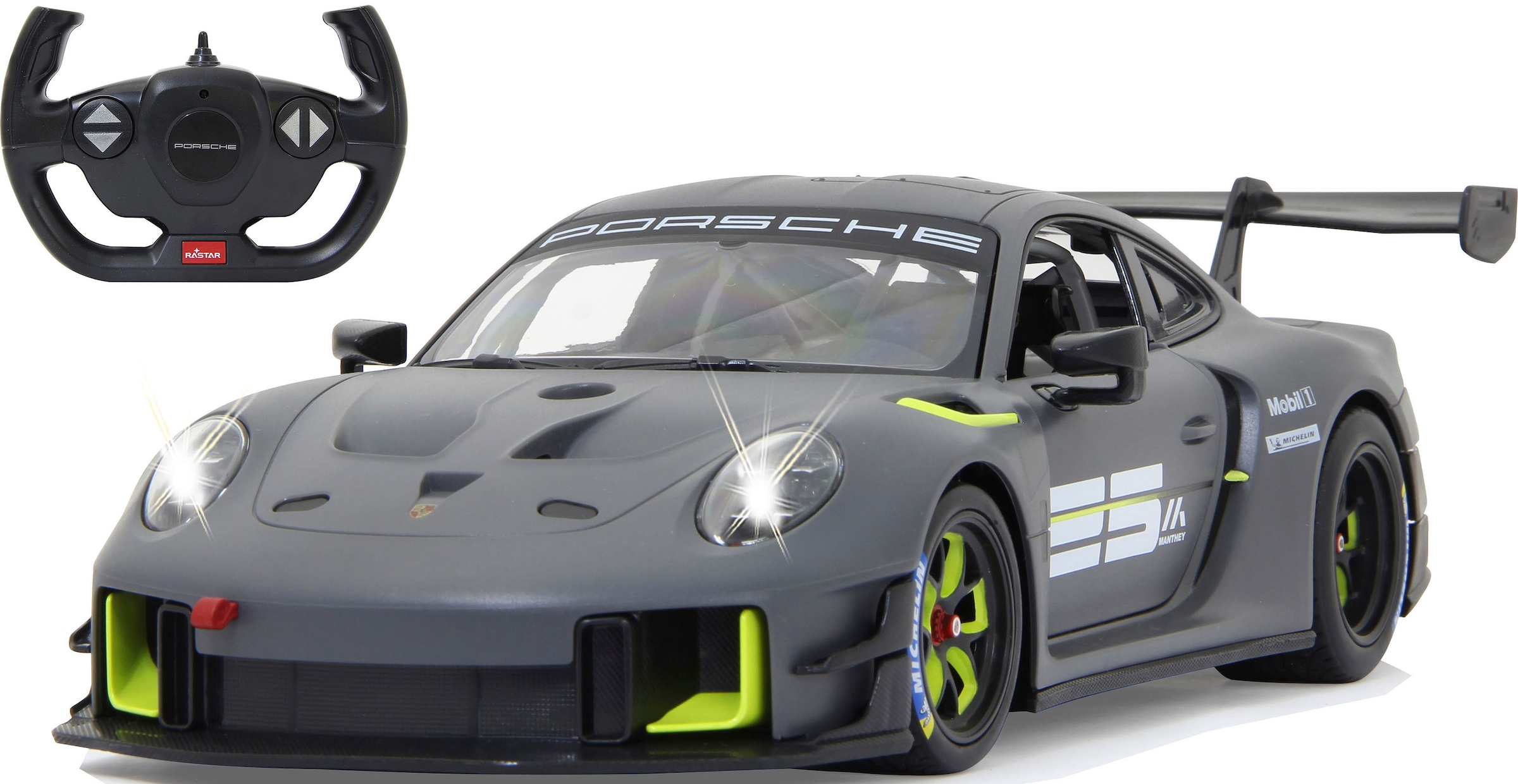 RC-Auto »Deluxe Cars, Porsche 911 GT2 RS Clubsport 25 1:14, grau - 2,4 GHz«, mit...