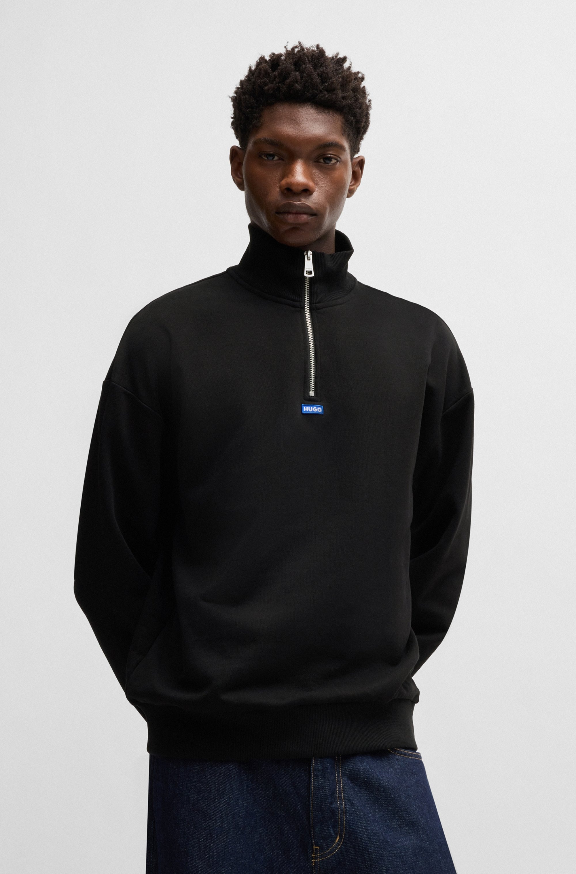 HUGO Blue Sweatshirt "Neeler", mit Troyerkragen günstig online kaufen