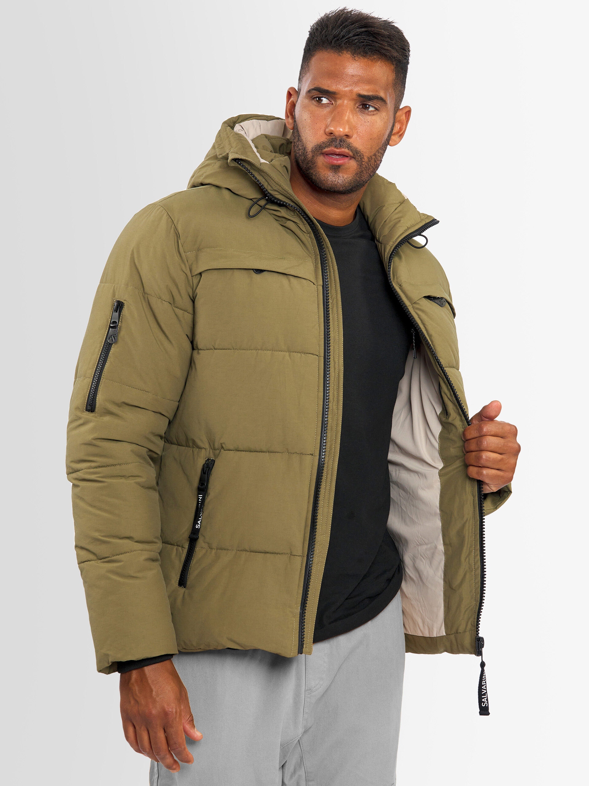 Alessandro Salvarini Winterjacke "ASDiego", mit extra hohem Kragen und vielen Taschen