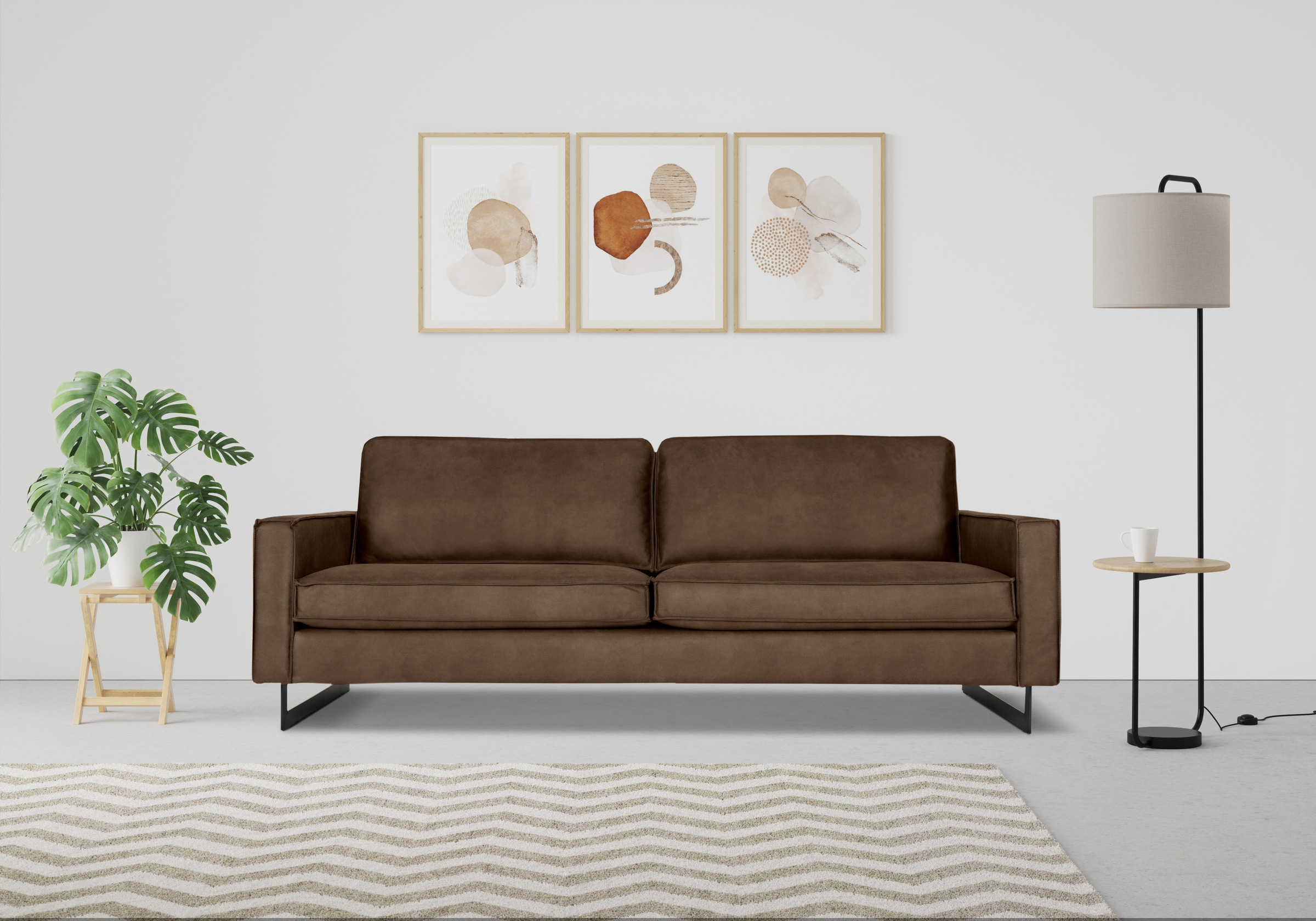 Home affaire 3-Sitzer "Maxi-Ausführung Pinto, 236 cm, Cord, Chenille, Leder günstig online kaufen