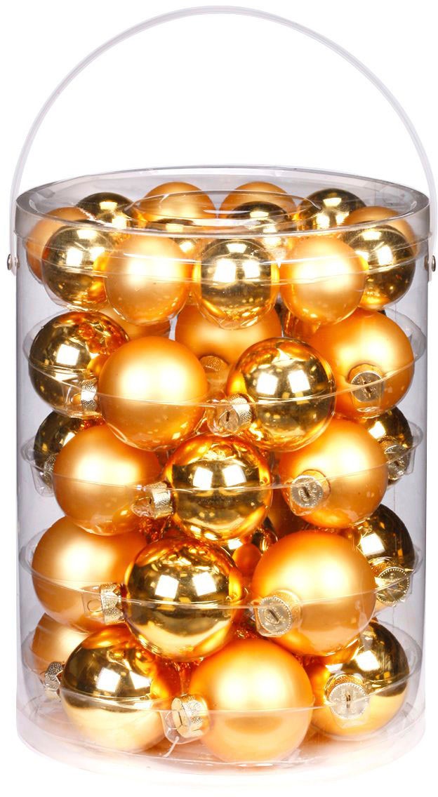 MAGIC by Inge Weihnachtsbaumkugel »Inkagold, Weihnachtsdeko, Christbaumschmuck«, (Set, 46 St.), Christbaumkugeln aus Glas, 45 Kugeln Ø ca. 4-6 cm, inkl. Spitze 28 cm