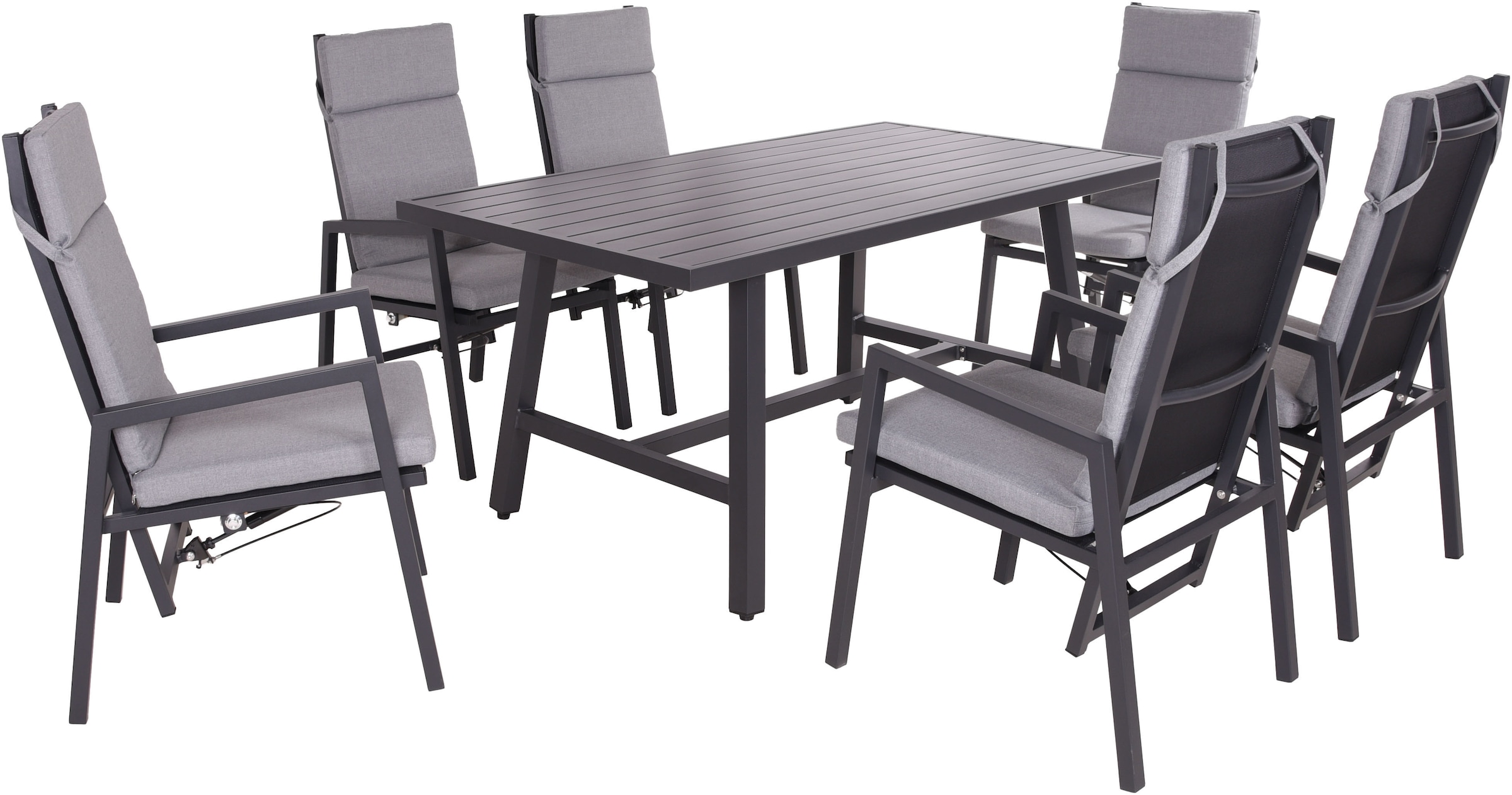 Garten-Essgruppe GARDEN PLEASURE, schwarz, Obermaterial: 100% Polyester, Sitzmöbel-Sets, "DENIA/SINTRA"