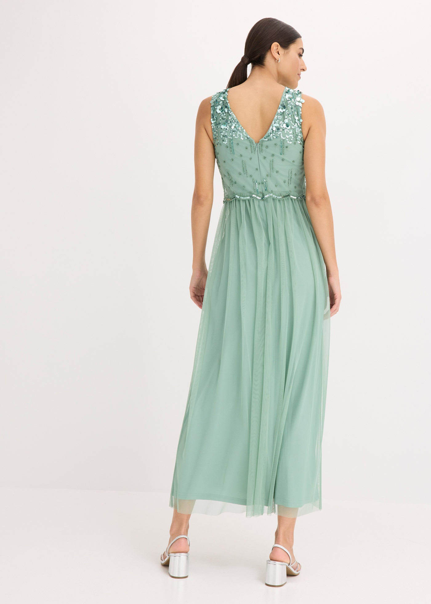 bonprix Maxikleid "Maxikleid mit Paillettenstickerei" ohne Ärmel, ausgestel günstig online kaufen