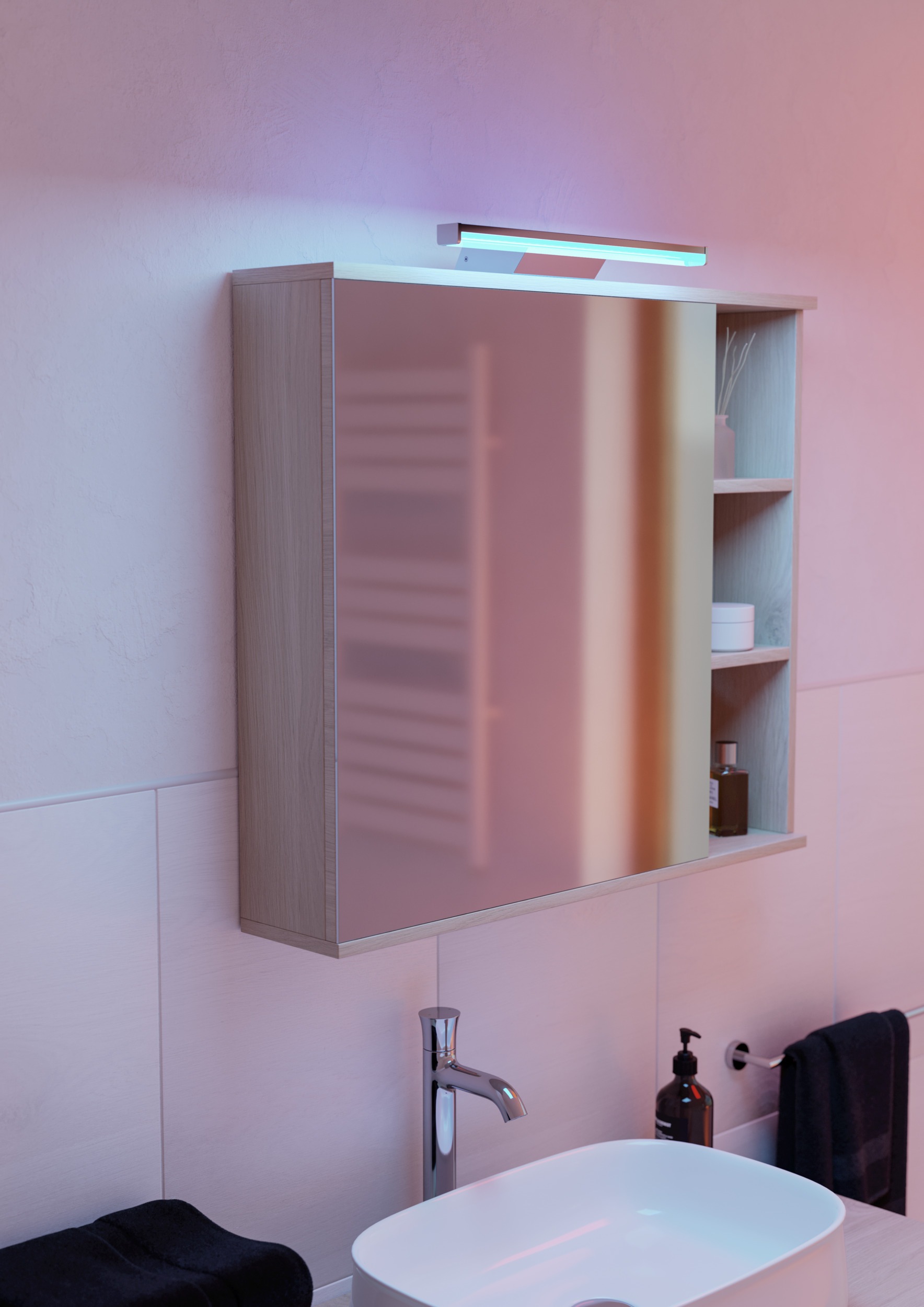 EGLO Spiegelleuchte »REGELLO-Z Spiegellampe - Kunststoff, Alu - LED - 12W - IP44« LED-Modul 1 Stk. Kaltweiß | Neutralweiß | RGB | Warmweiß