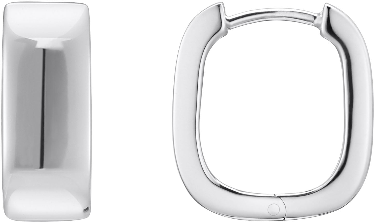Paar Creolen THOMAS SABO "Schmuck Silber 925 Ohrringe mit eckiger Form", silber (silberfarben), Ohrringe, Damen, Silber 925 (recycelt)