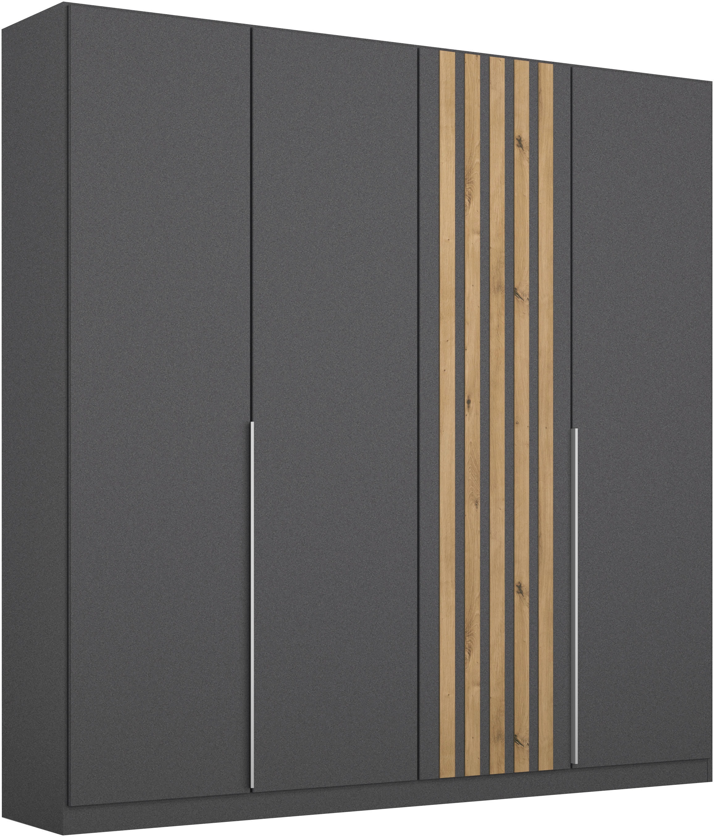 rauch Drehtürenschrank "Kleiderschrank Schrank Garderobe Breiten 181/226/271 cm LAMELLA" 3 verschiedene Ausstattungen BASIC/CLASSIC/PREMIUM (inkl. SOFT-CLOSE), elegante Lamellen-Auflage in 3D Akustikpaneel Optik MADE IN GERMANY