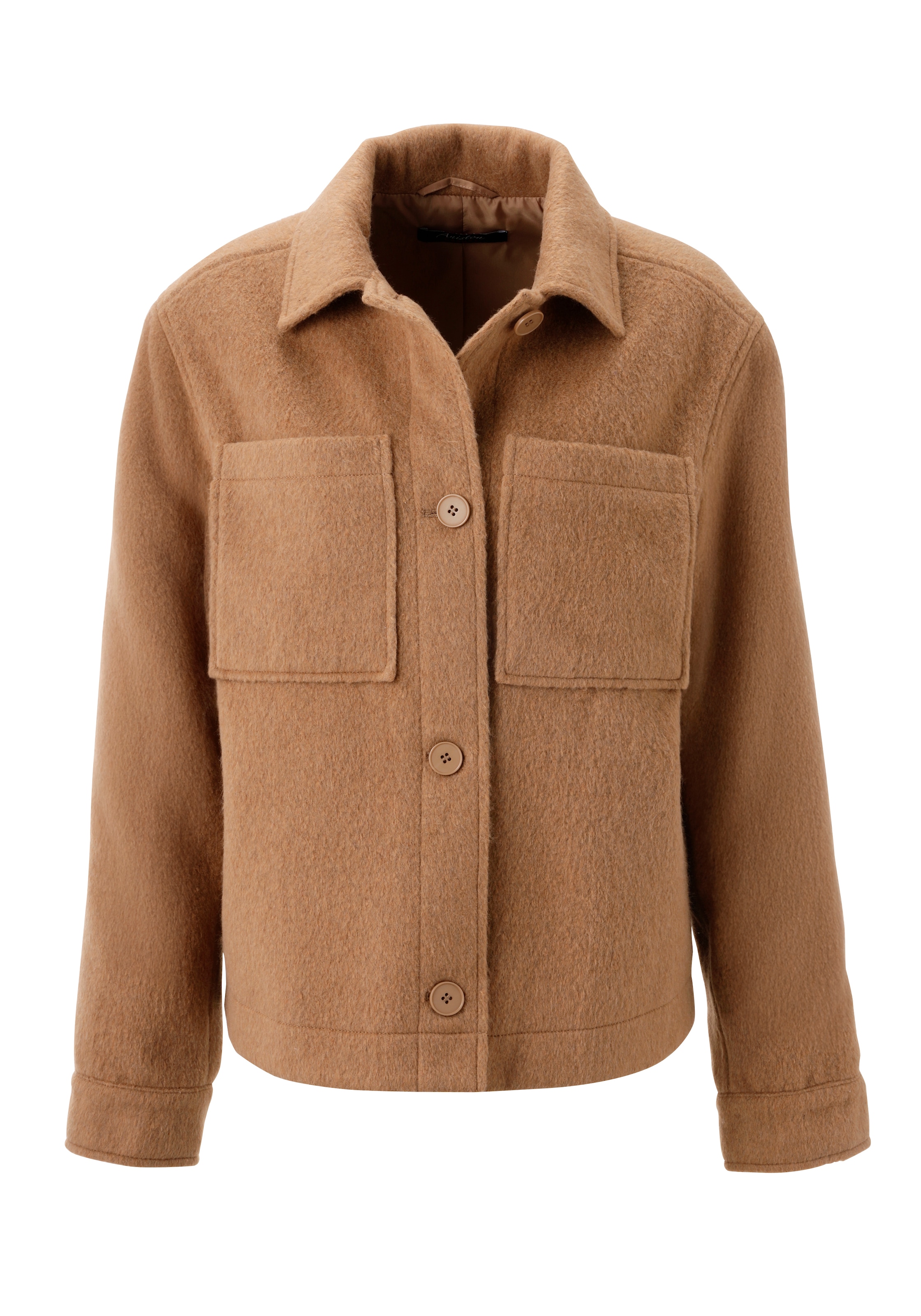Aniston CASUAL Fleecejacke, mit tonigen Knöpfen zu schließen