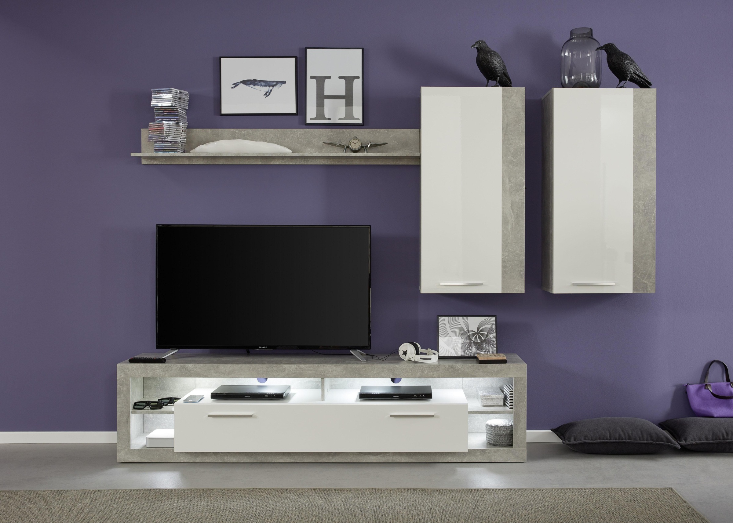 INOSIGN Hängevitrine »Gwendolyn«, Hängeschrank fürs Wohnzimmer mit 3 Fächern - (B/T/H) 52/31/103 cm