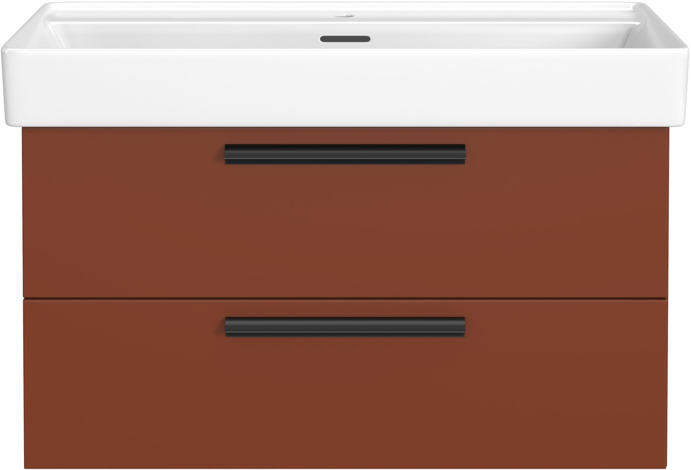 welltime Waschtisch »SALVADA, Softclose-Auszüge, Keramikbecken« Maße (B/T/H): 100/48/63 cm,  Rot, Lochbohrung für eine Armatur, Anti-Finger-Print