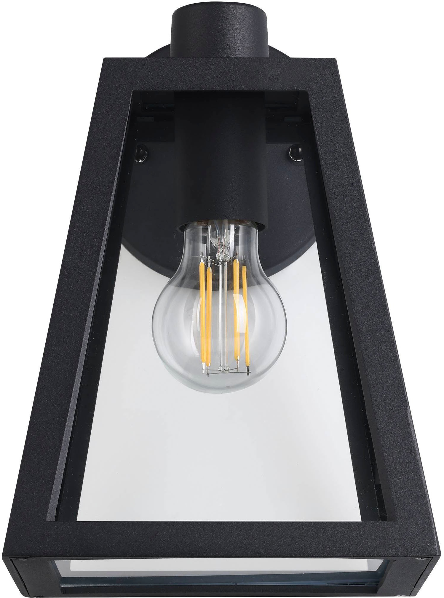 EGLO Wandleuchte »Mirandola Wandlampe, Außenleuchte, Vintage, Retro, E27, IP44, Lampe« E27 1 Stk. Wand-/Deckenleuchte - L18 x H27 x AL22,5 cm - schwarz - 1X60W exkl.