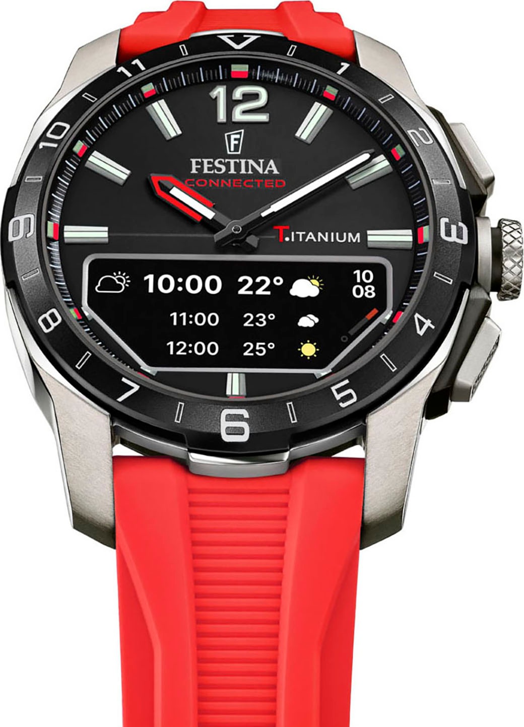 Festina Smartwatch »Connected D«, Quarzuhr, Armbanduhr, Herrenuhr, Schrittzähler, Weltzeit, Stoppfunkt.)