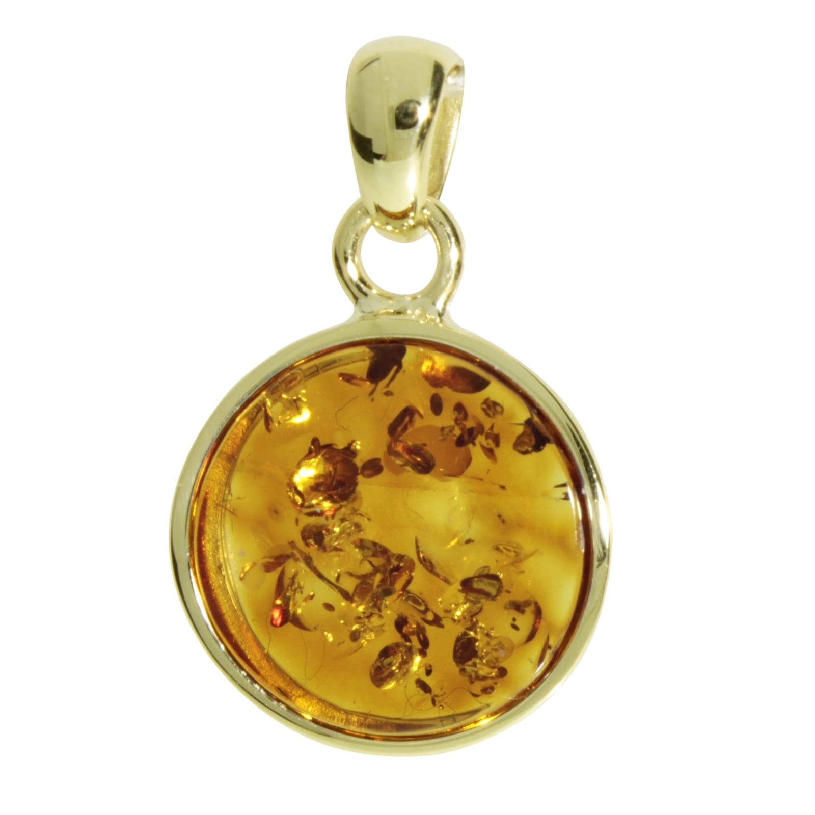 Kettenanhänger OSTSEE-SCHMUCK "- Classic 16 mm - Gold 333/000 - Bernstein" Gr. 29, gold (gold 333, goldfarben, gelb), Schmuckanhänger, Damen, Gelbgold 333, Kettenanhänger