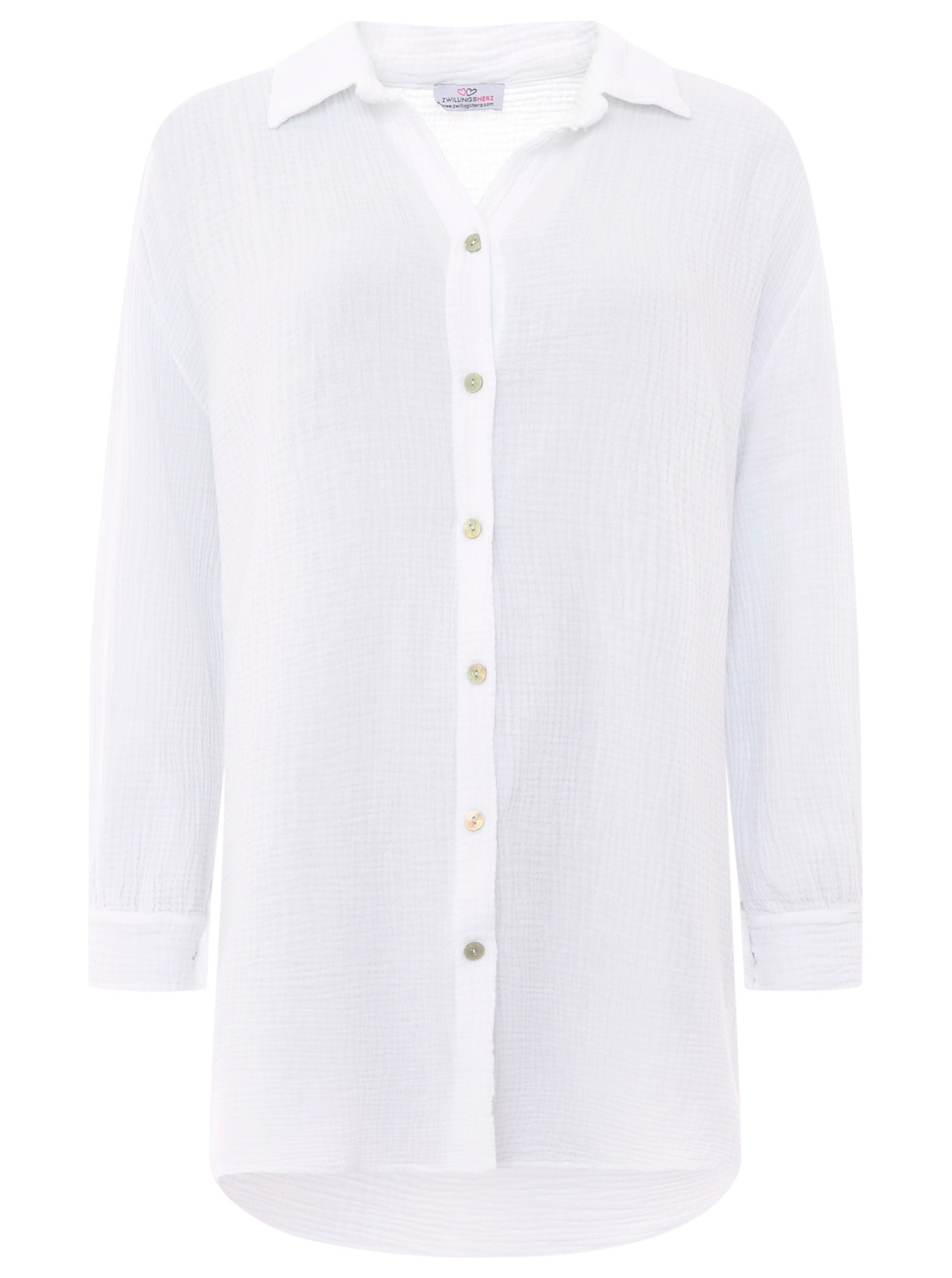 Zwillingsherz Shirtbluse ""Rebecca"", länger geschnittene Musselin Bluse mi günstig online kaufen
