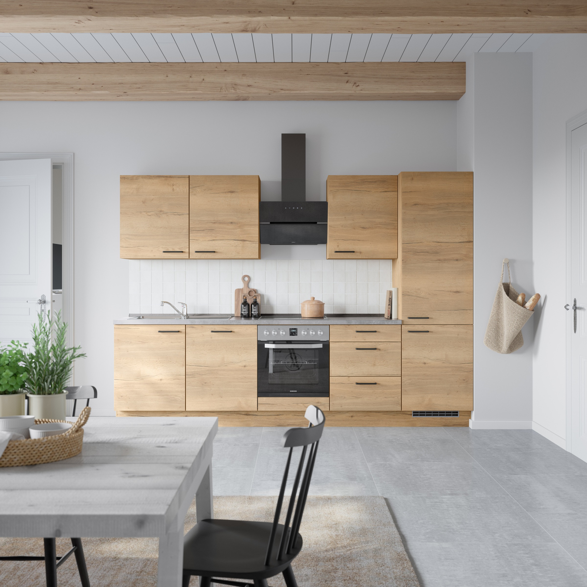 nobilia® Küchenzeile »"Structura II"«, vormontiert, Ausrichtung wählbar, Breite 300 cm, wahlw. mit E-Geräten