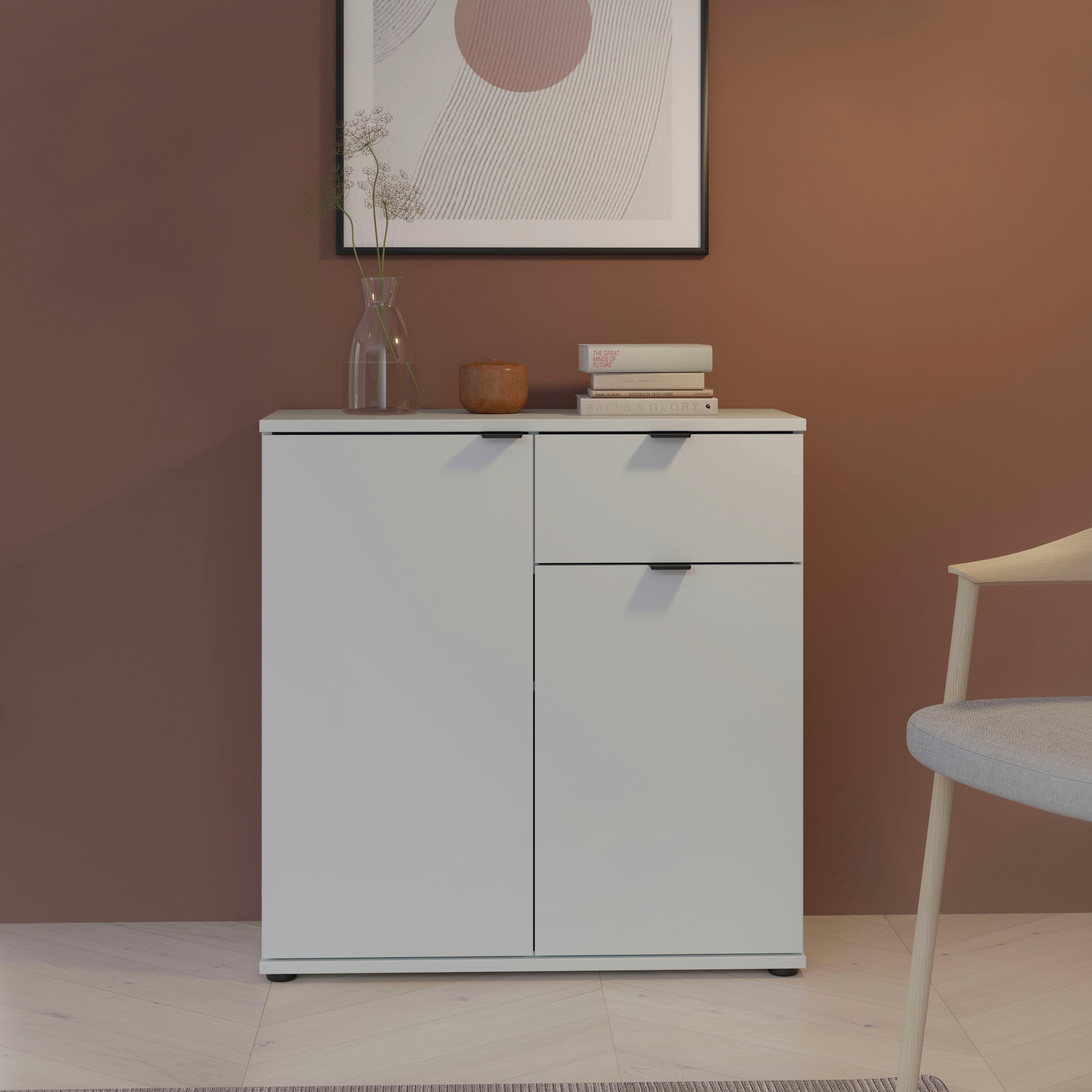FORTE Kommode »Ganymede«, Kommode, Stauraum, Schublade; Metallgriffe, 4 Dekore, Breite 80,1cm