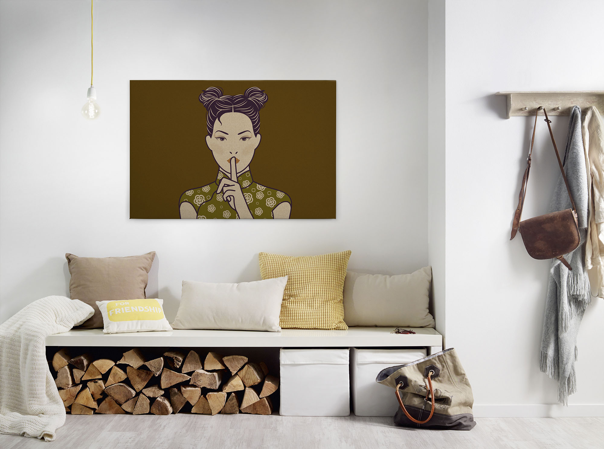 A.S. Création Leinwandbild "himari" Gemälde Kunst 1 Stk. tlg. Keilrahmen Bild Asiatisch Frau Leinwand-Bild Wohnzimmer modern Kinder