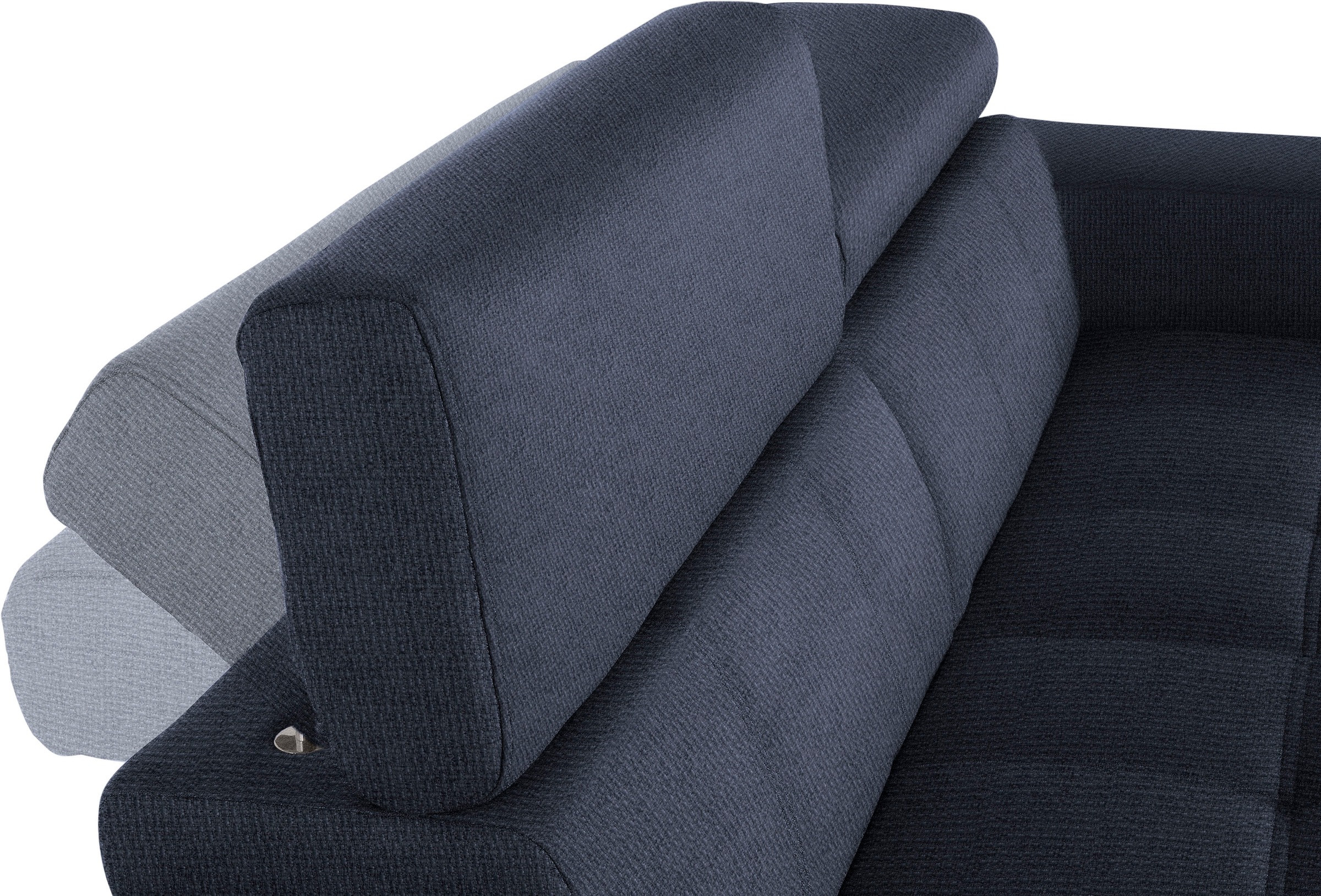 DOMO collection 2-Sitzer »Cunelli zeitlos und elegant, moderne Sitznähte als Designelement,«, wahlweise mit 6-fach verstellbaren Kopfteilen, fester Sitzkomfort