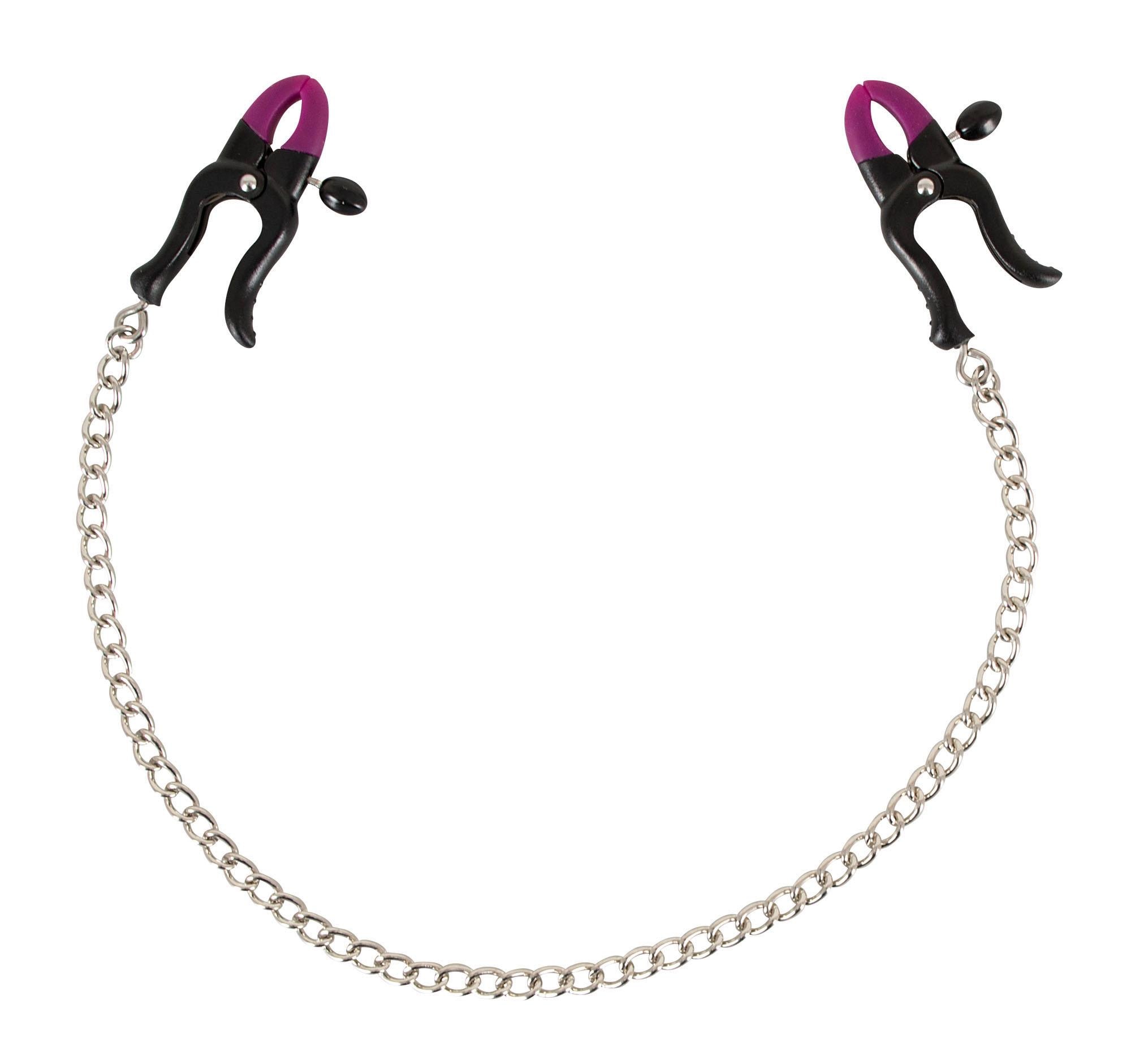 Bad Kitty Nippelklemme »silicone nipple clamps«, mit Kette