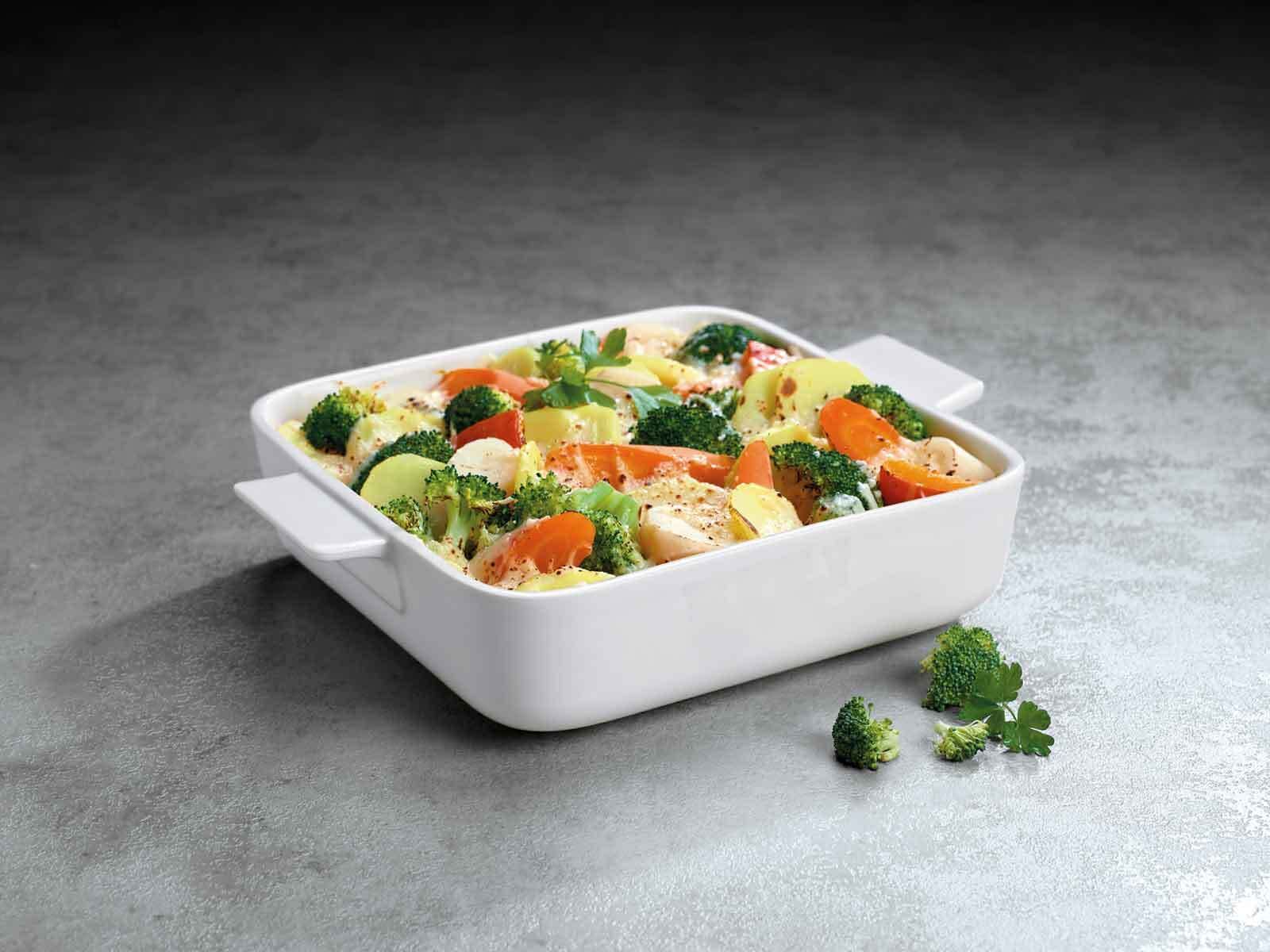 Villeroy & Boch Auflaufform »Auflaufform Clever Cooking 21 x 21 cm weiß«, Porzellan