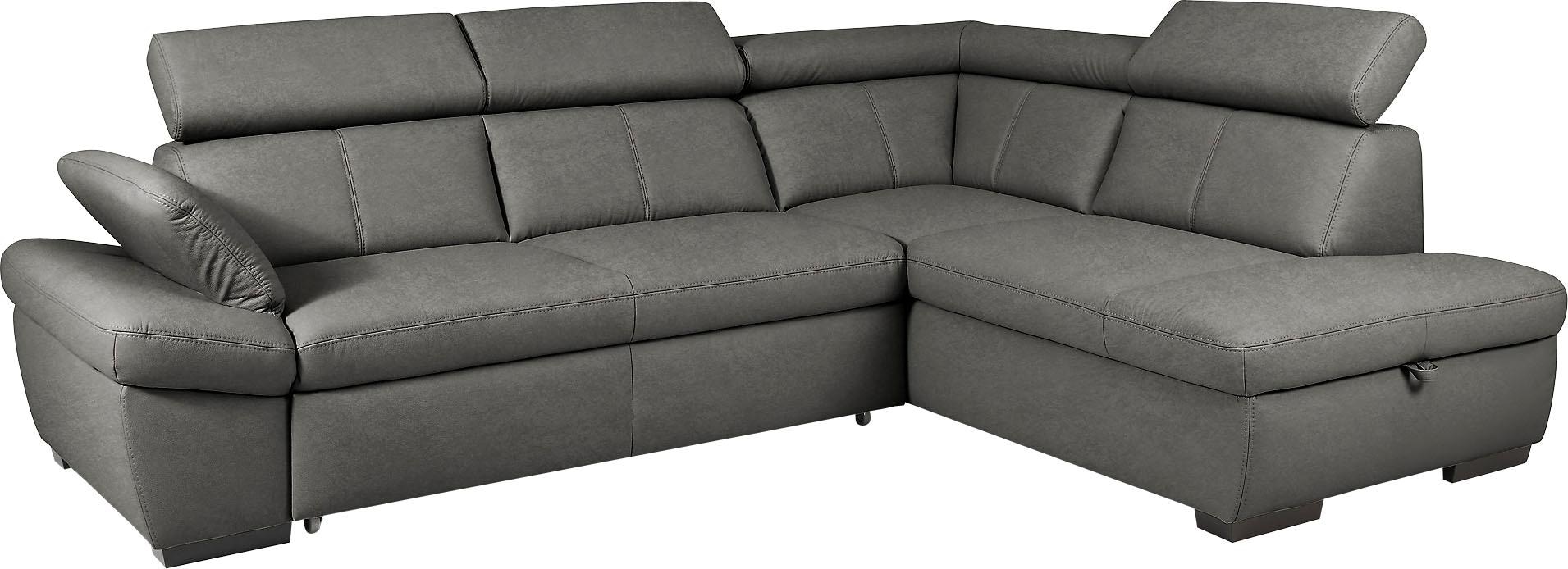 exxpo - sofa fashion Ecksofa »Salerno, klassisch modernes Funktionssofa, hoher Sitzkomfort, L-Form«, inkl. Kopf- und Armteilverstellung, wahlweise mit Bettfunktion