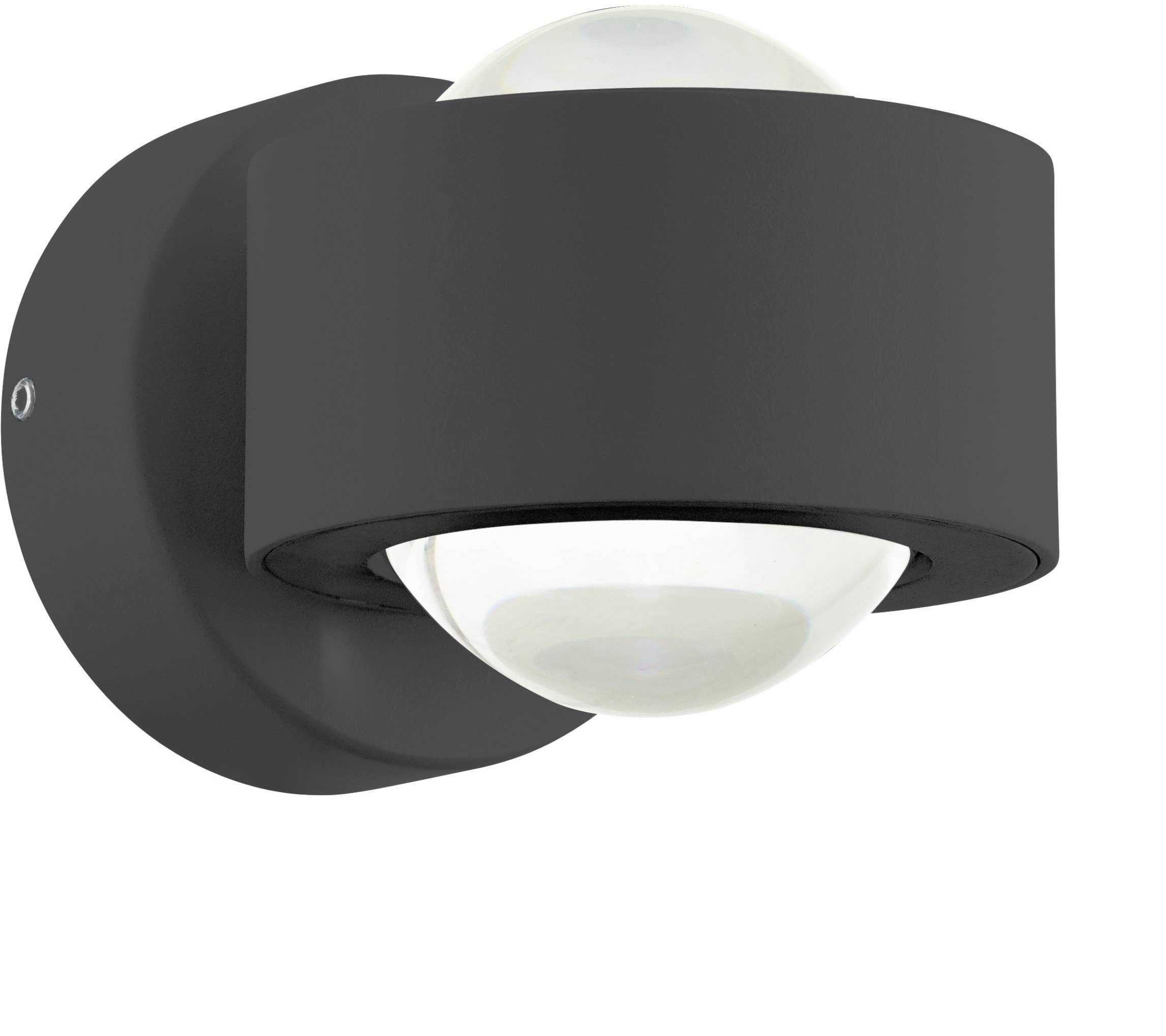 EGLO Wandleuchte "Ono 2 Wandlampe, Aluminium und Kunststoff, Wohnzimmerlampe, Lampe", 2, H: 8cm, 1 Stk.grau, Kinderzimmer, Leuchten,