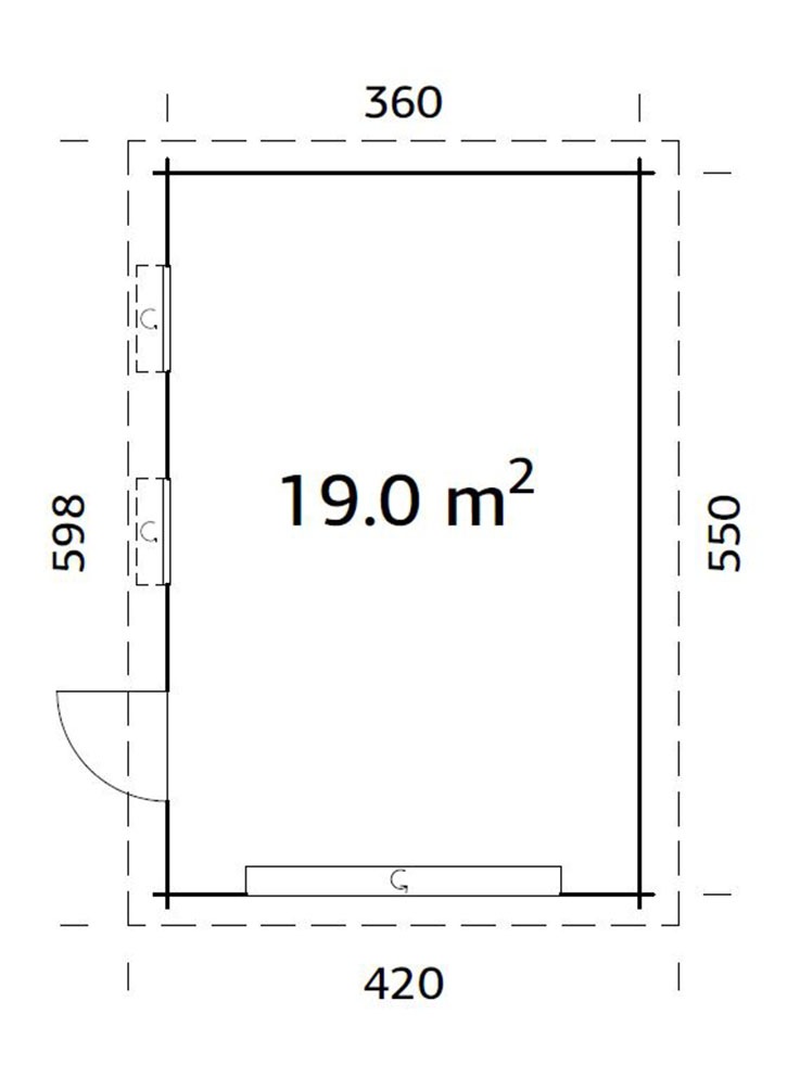 Palmako Garage »Rasmus, mit Sektionaltor« BxTxH: 420x598x253 cm