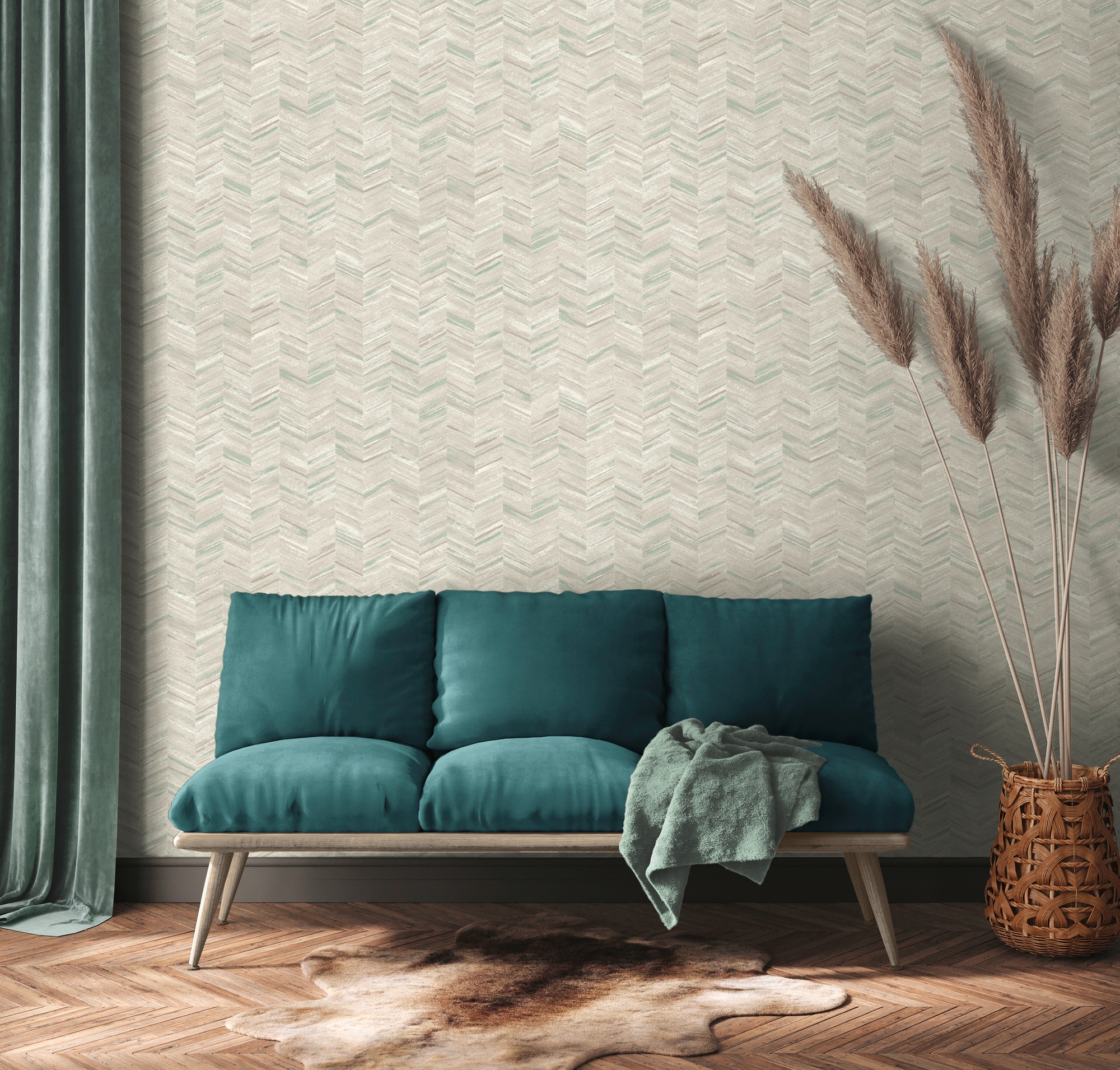 A.S. Création Vliestapete »Geo Effect«, Fischgratmuster-geometrisch-Motiv, Tapete Geometrisch Tapeten Wohnzimmer Schlafzimmer Küche Design Optik
