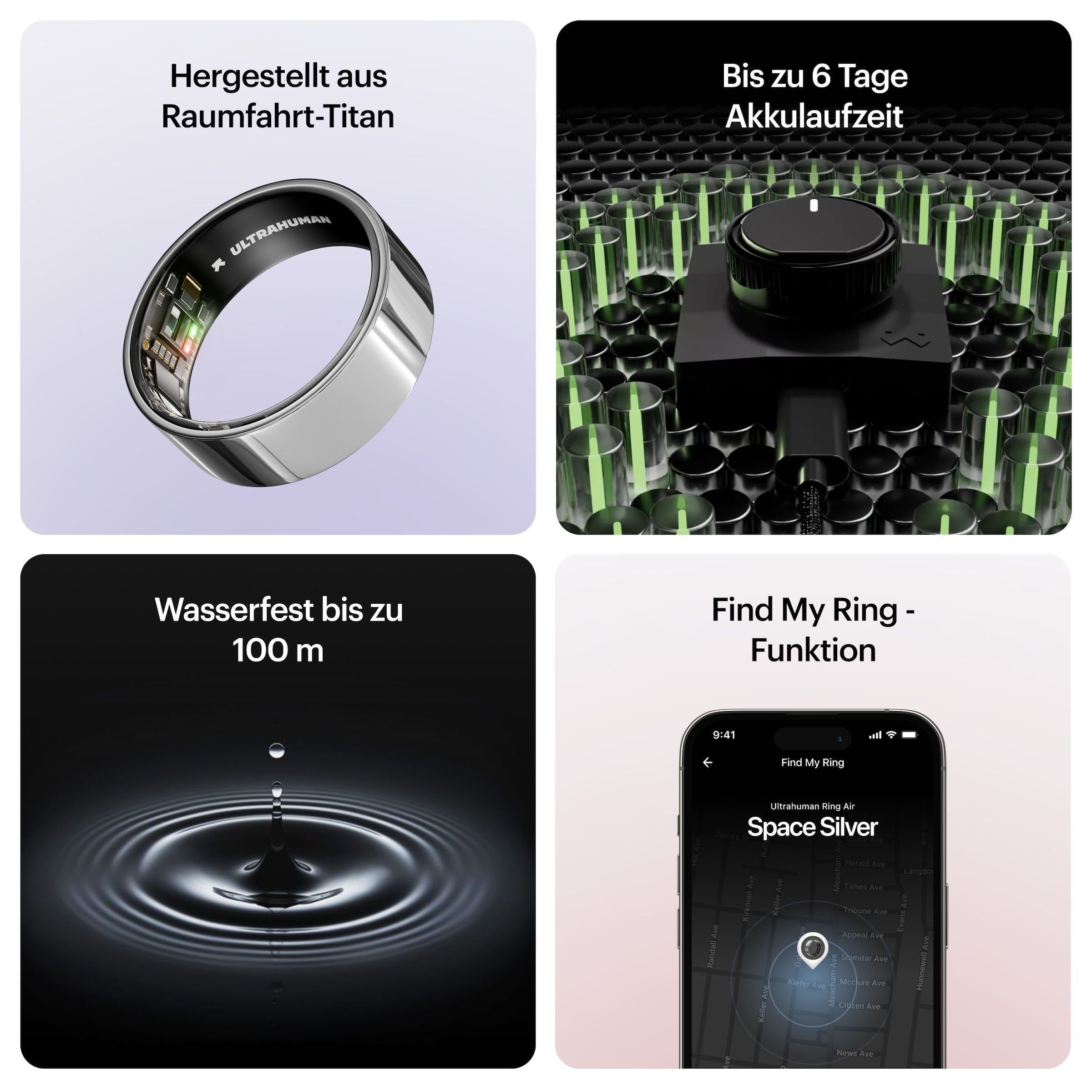Ultrahuman Activity Tracker »Smartring AIR - Größe 9« Schlaf- und Fitness-Tracker für Frauen und Männer