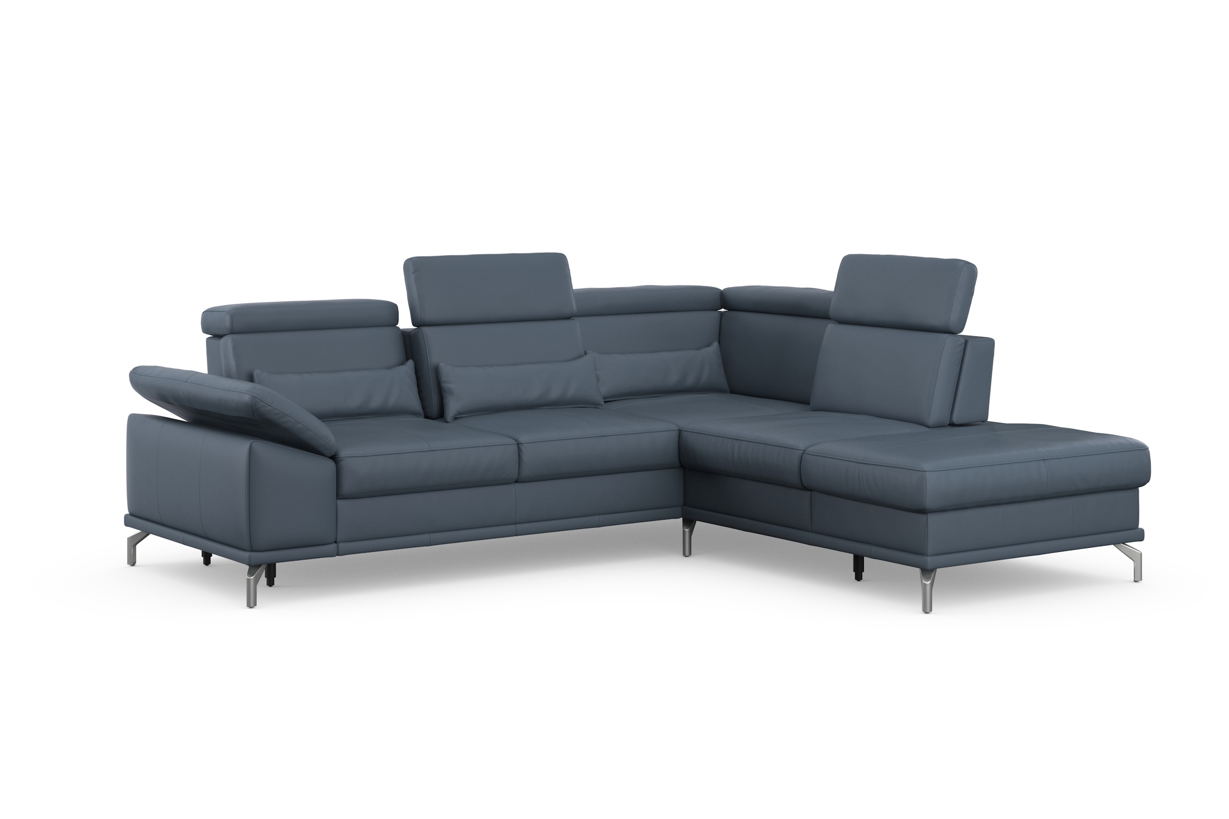 sit&more Ecksofa »Cabrio L-Form«, mit Sitztiefenverstellung und Federkern, 3 Nierenkissen