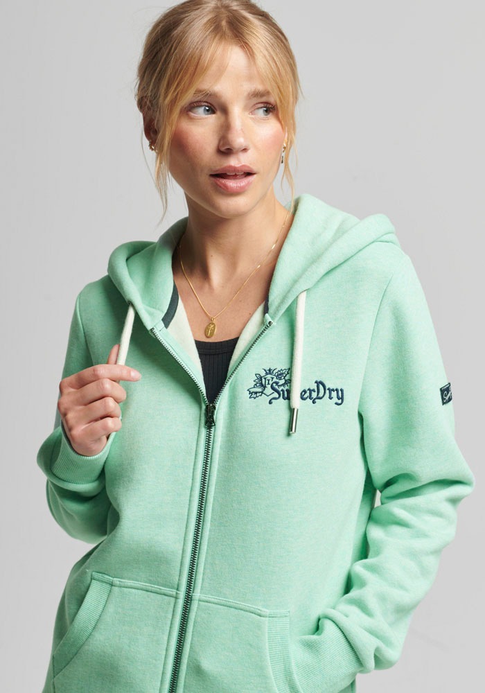 superdry -  Sweatjacke, mit hochwertig gesticktem Logo