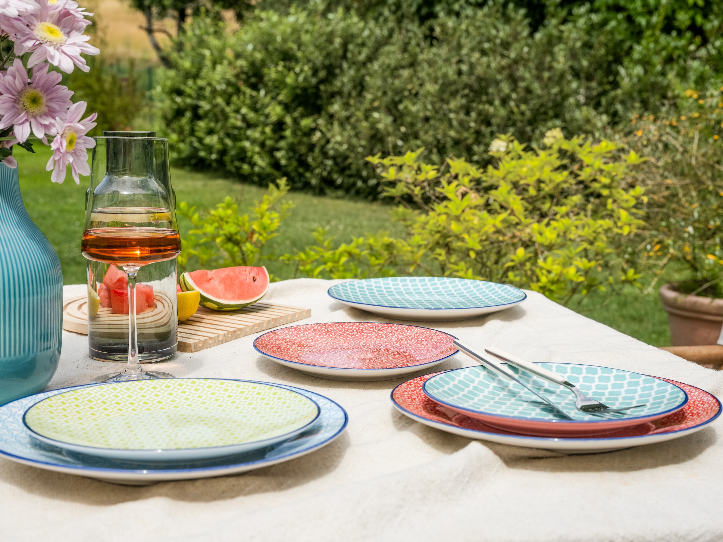 CreaTable Teller-Set »Mediterran«, (Set, 12 tlg.), traditionelle, keramische Motive