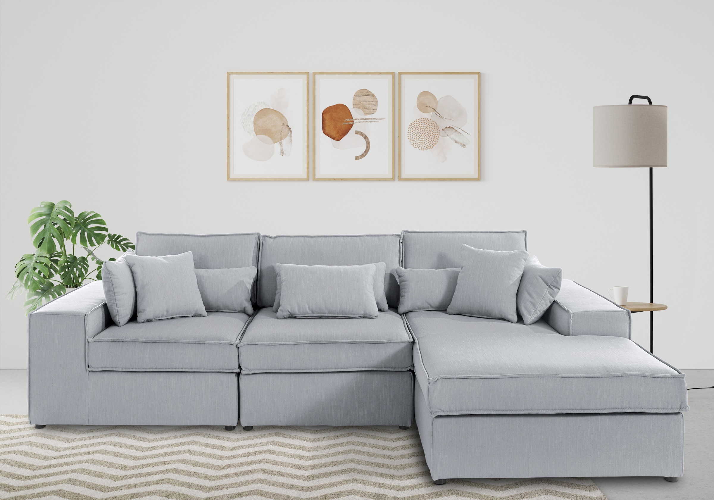 RAUM.ID Ecksofa "Florid L-Form", 3 Teile, bestehend aus Modulen, viele Bezu günstig online kaufen
