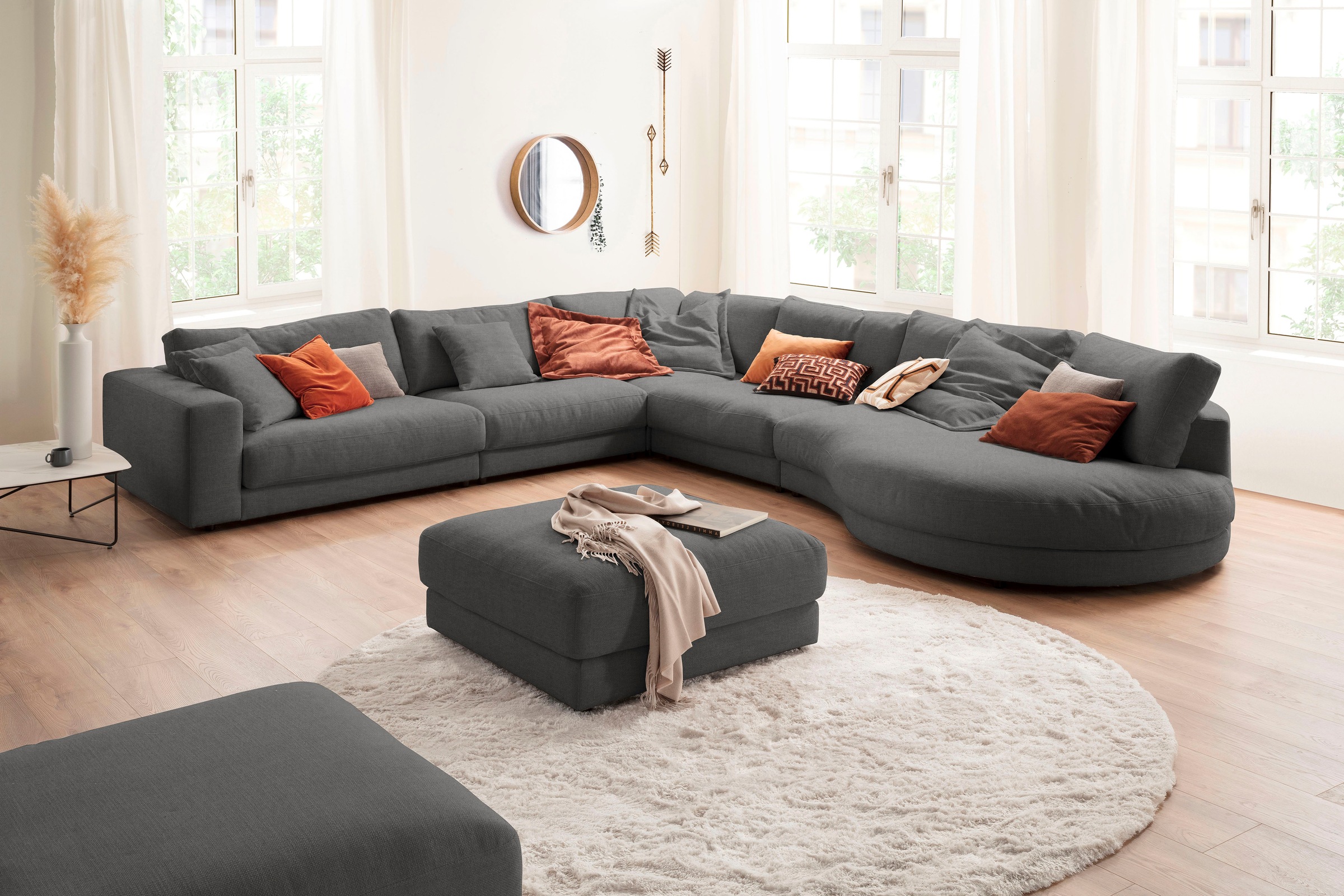 3C Candy Ecksofa »Enisa II, bequem und komfortabel, Mega Familiensofa, L-Form«, incl. 3 Flatterkissen, wahlweise mit Flecken-Schutz-Bezug Easy care