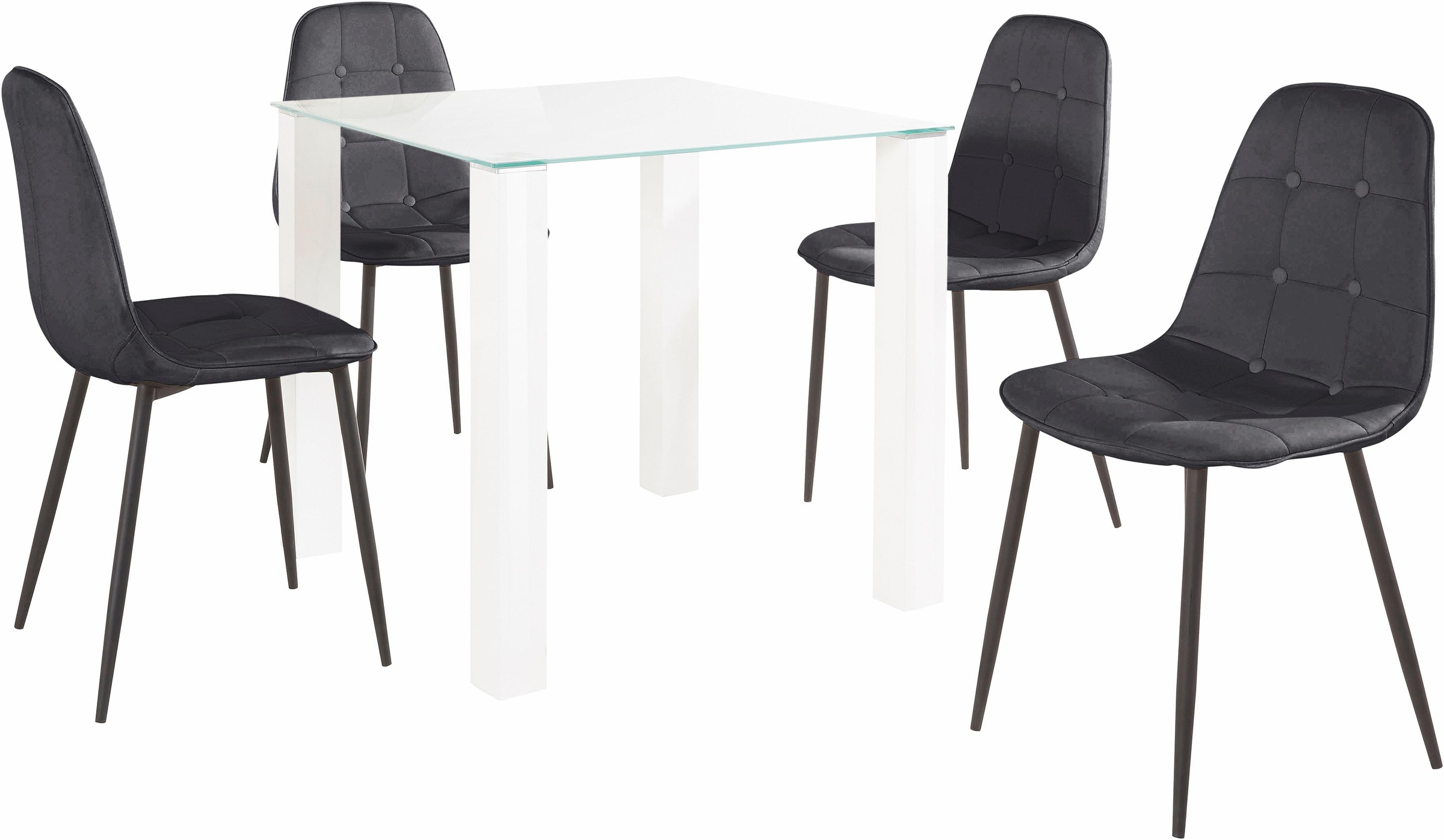 INOSIGN Essgruppe Set, 5 Stk. tlg. mit Glastisch, Breite 80 cm günstig online kaufen