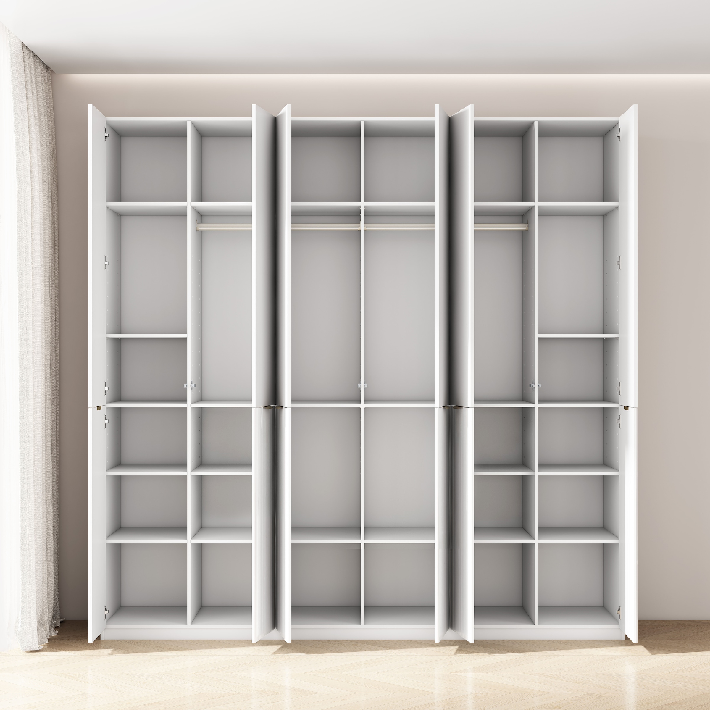OTTO home Kleiderschrank »Jorella Schlafzimmerschrank Garderobe mit Softclose Türen« eleganter Schlafzimmerschrank Rillendesign Trend Breite 241cm