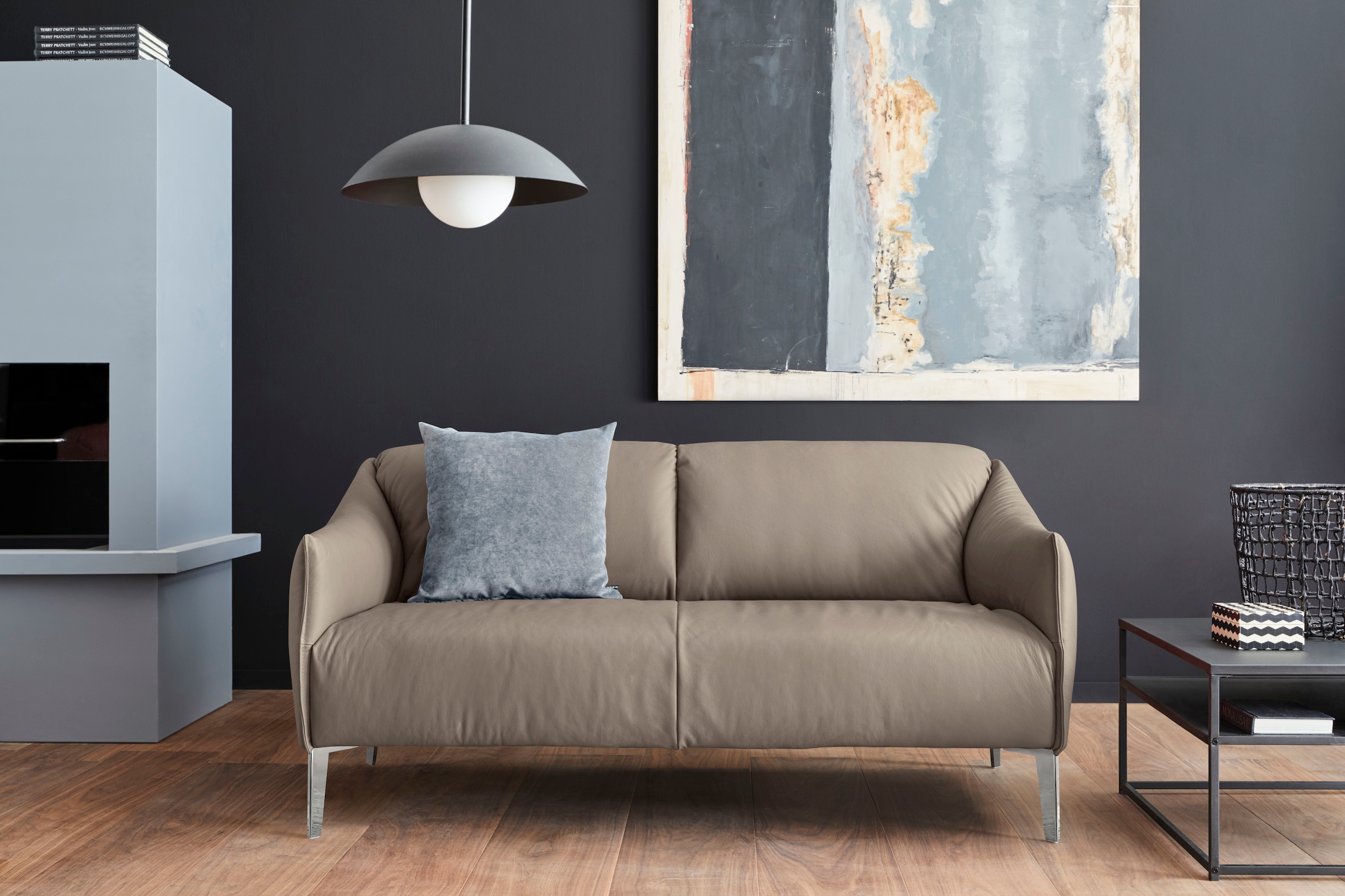 W.SCHILLIG 2,5-Sitzer "sally Designsofa mit schmalen Armlehnen, bequem und elegant" mit Metall-Winkelfüßen in Chrom glänzend, Breite 174 cm