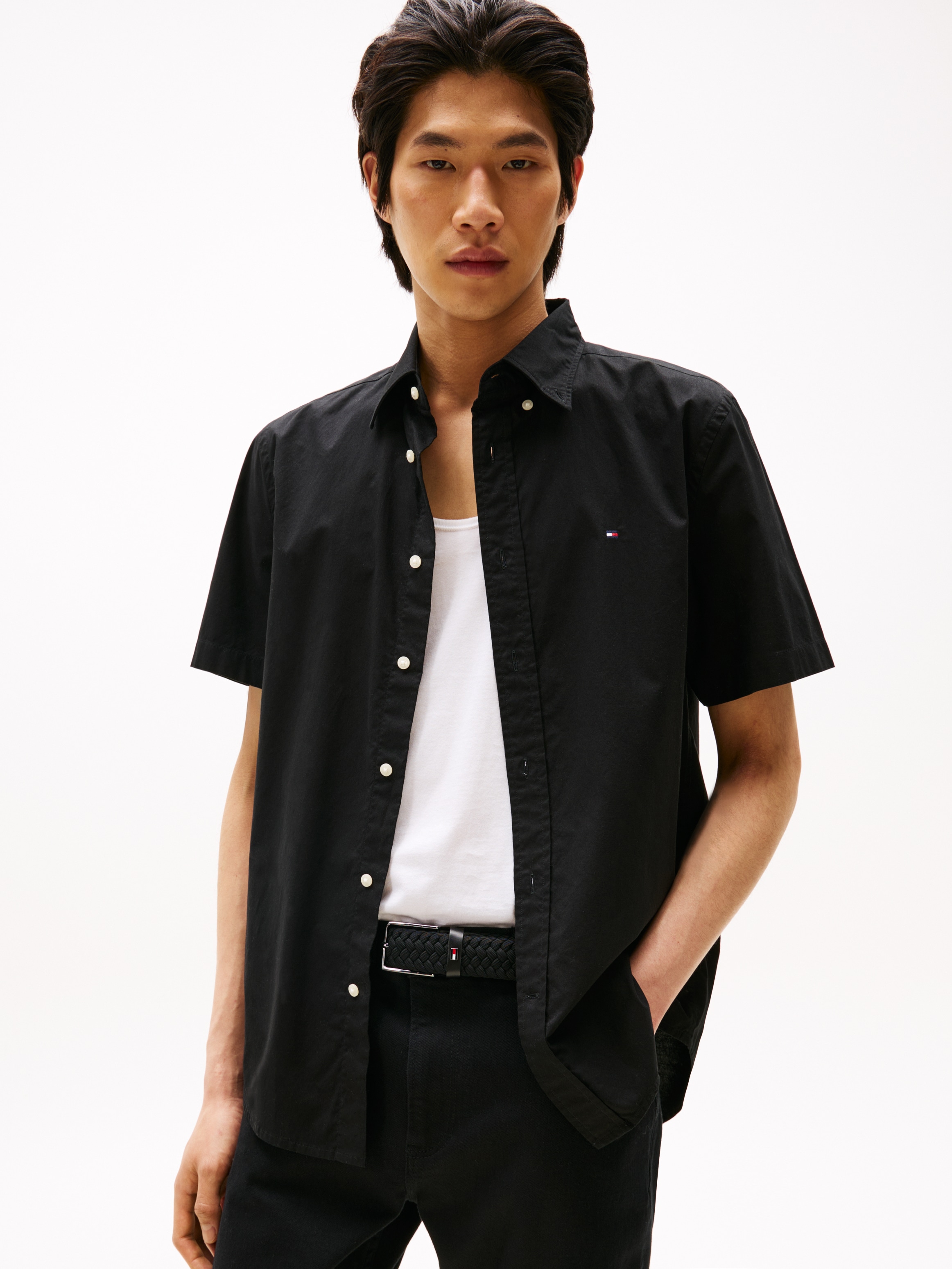 Tommy Hilfiger Kurzarmhemd »FLEX POPLIN SOLID S/S SHIRT«
