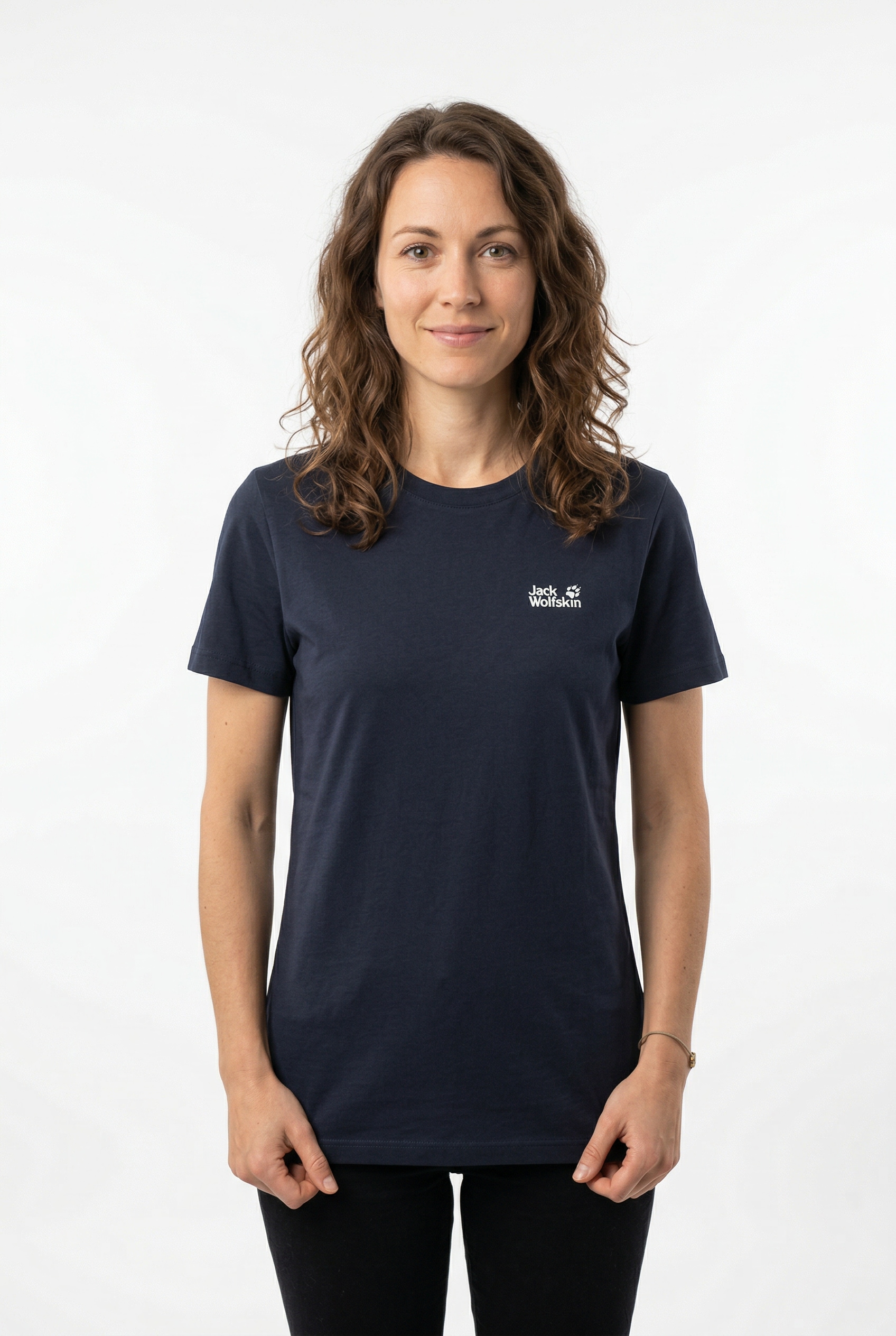 Jack Wolfskin T-Shirt "ESSENTIAL T W" Kurzarm, mit Rundhalsausschnitt, aus Baumwoll-Jersey