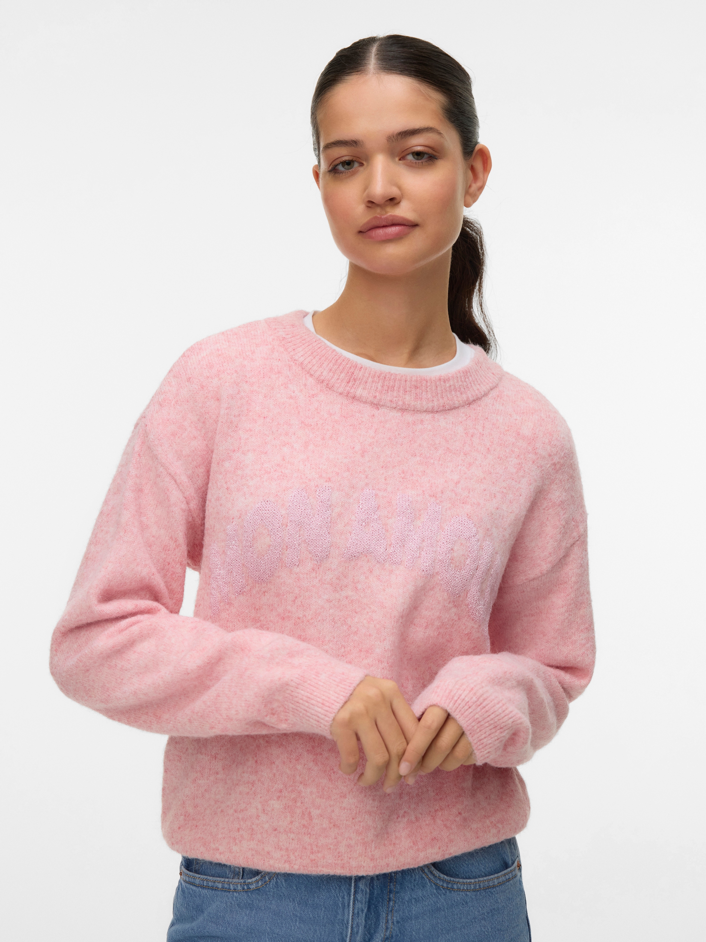 Vero Moda Strickpullover "VMAMOREMIO LS O-NECK PULLOVER BOO" günstig online kaufen