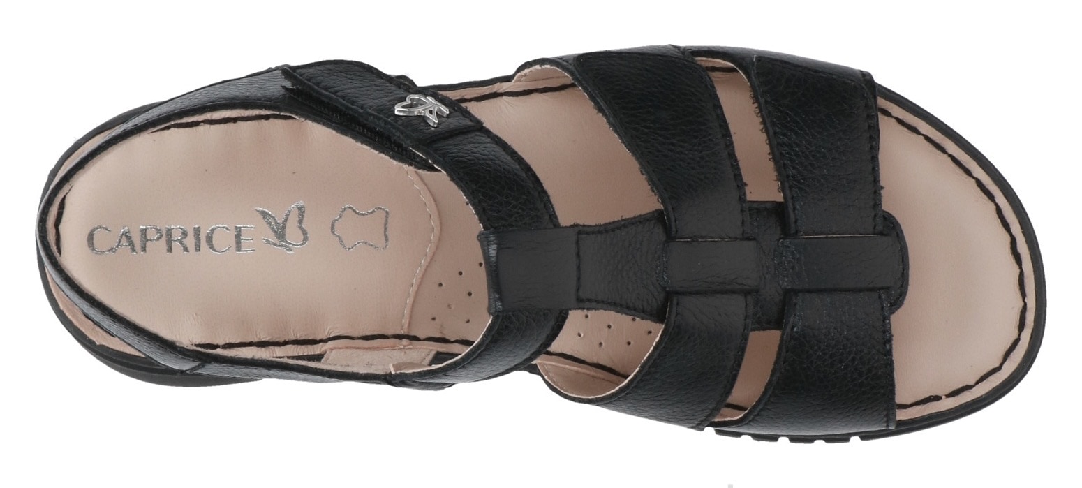 Caprice Riemchensandale, Keilsandalette, Bequemschuh, Sommerschuh mit Klettverschlüssen