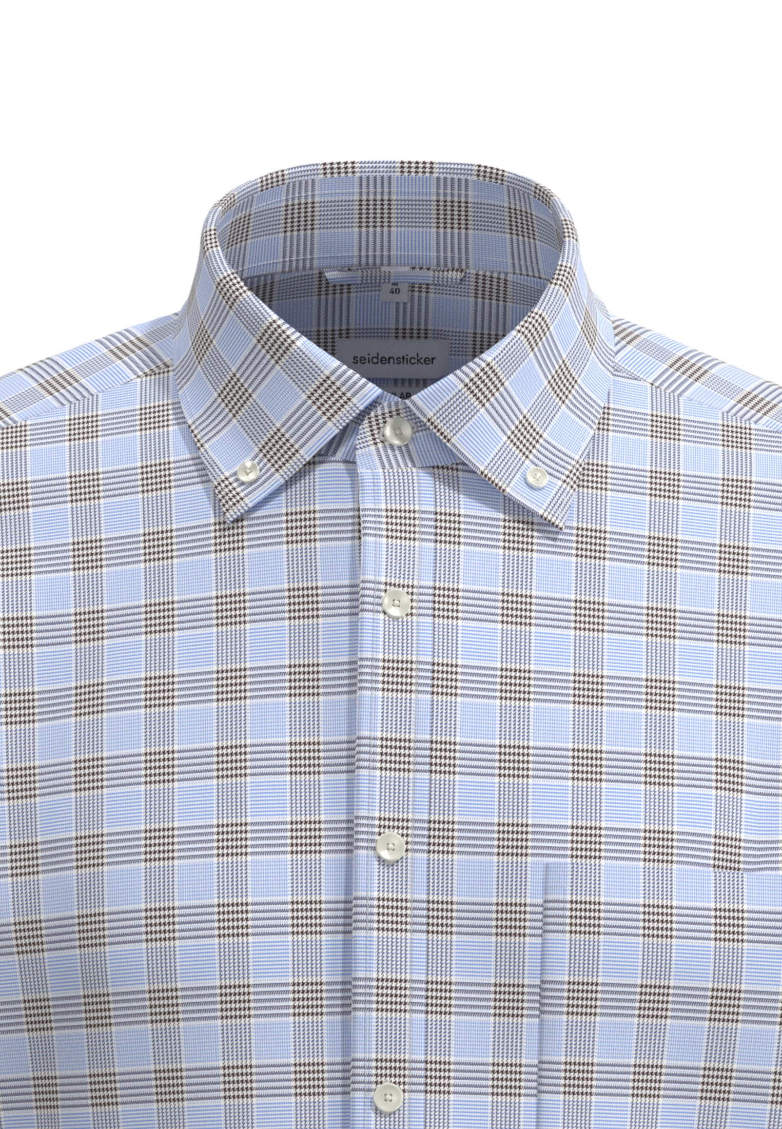 seidensticker Businesshemd »Regular« Regular 1/2 Button-Down-Kragen Karo