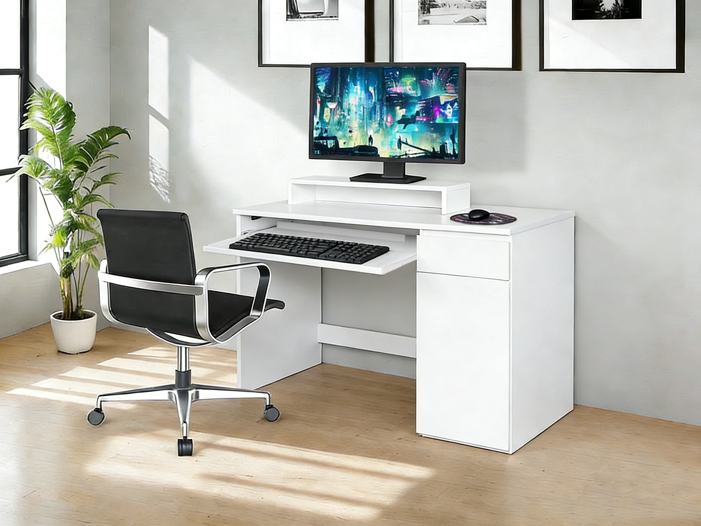 OTTO home Schreibtisch »Jarvie« mit Tastaturauszug, mit Monitoraufsatz, mit Schublade