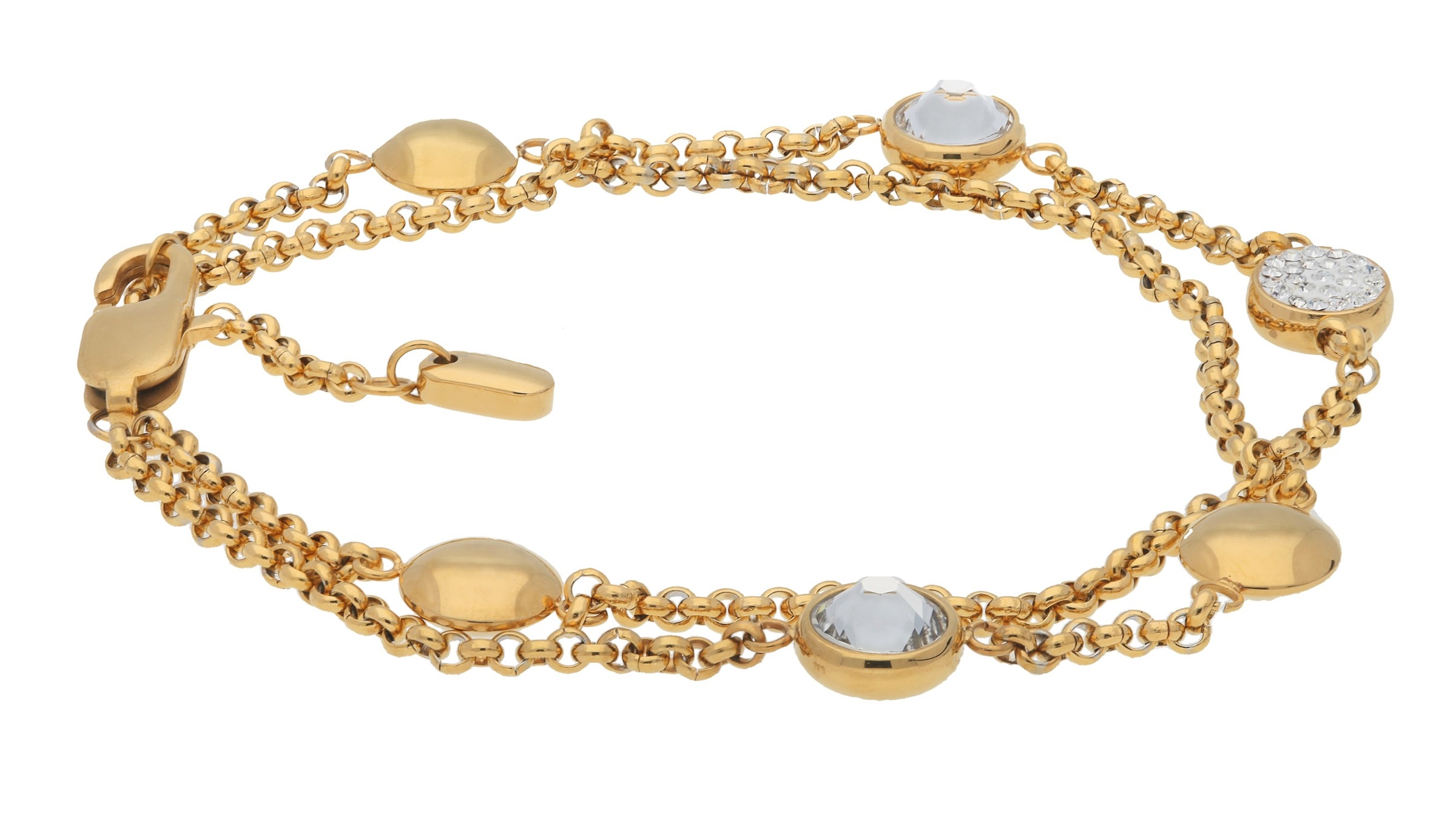 Vivance Edelstahlarmband »Funkelnd« zweireihig und mit edlen Kristallen