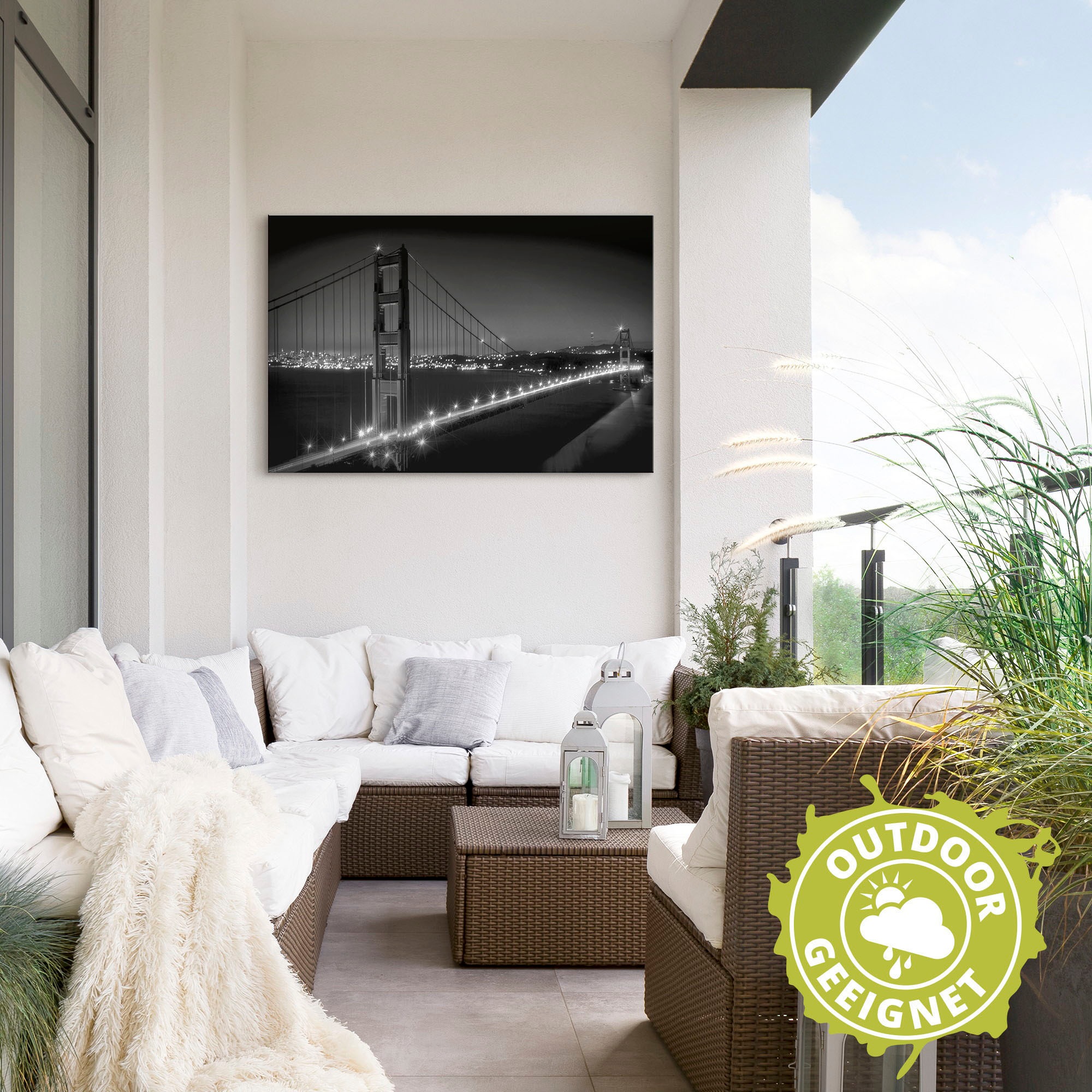 Artland Wandbild »Golden Gate Bridge am Abend«, San Francisco, (1 St.), als Alubild, Outdoorbild, Wandaufkleber in verschied. Größen
