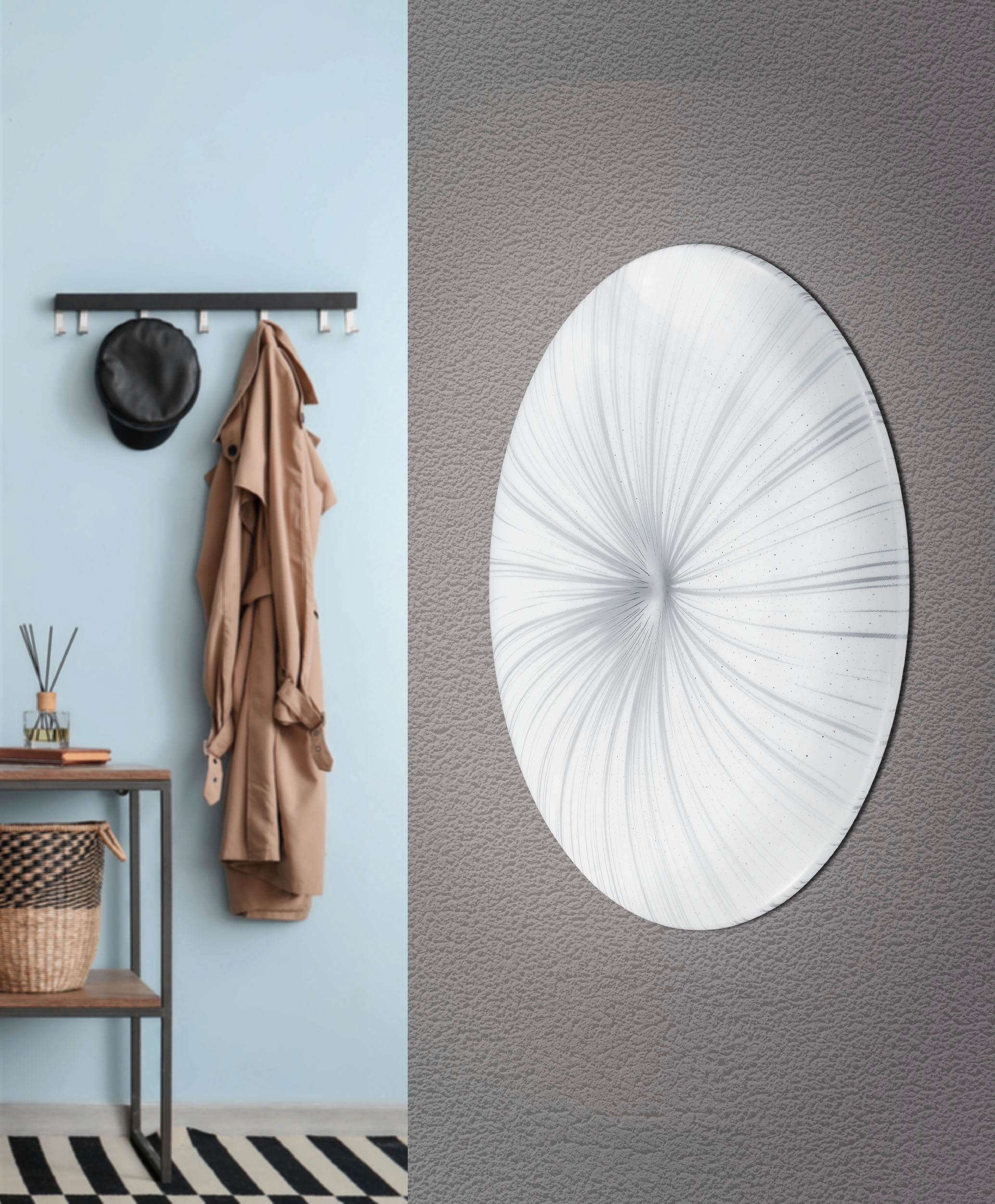 EGLO Deckenleuchte »NIEVES Deckenlampe, Kristalleffekt, weiß, silber, Kunststoff, Metall« LED-Modul 1 Stk. Warmweiß Wohnzimmerlampe, Schlafzimmer, Küche, Flur, zeitloses Design, 31x6cm