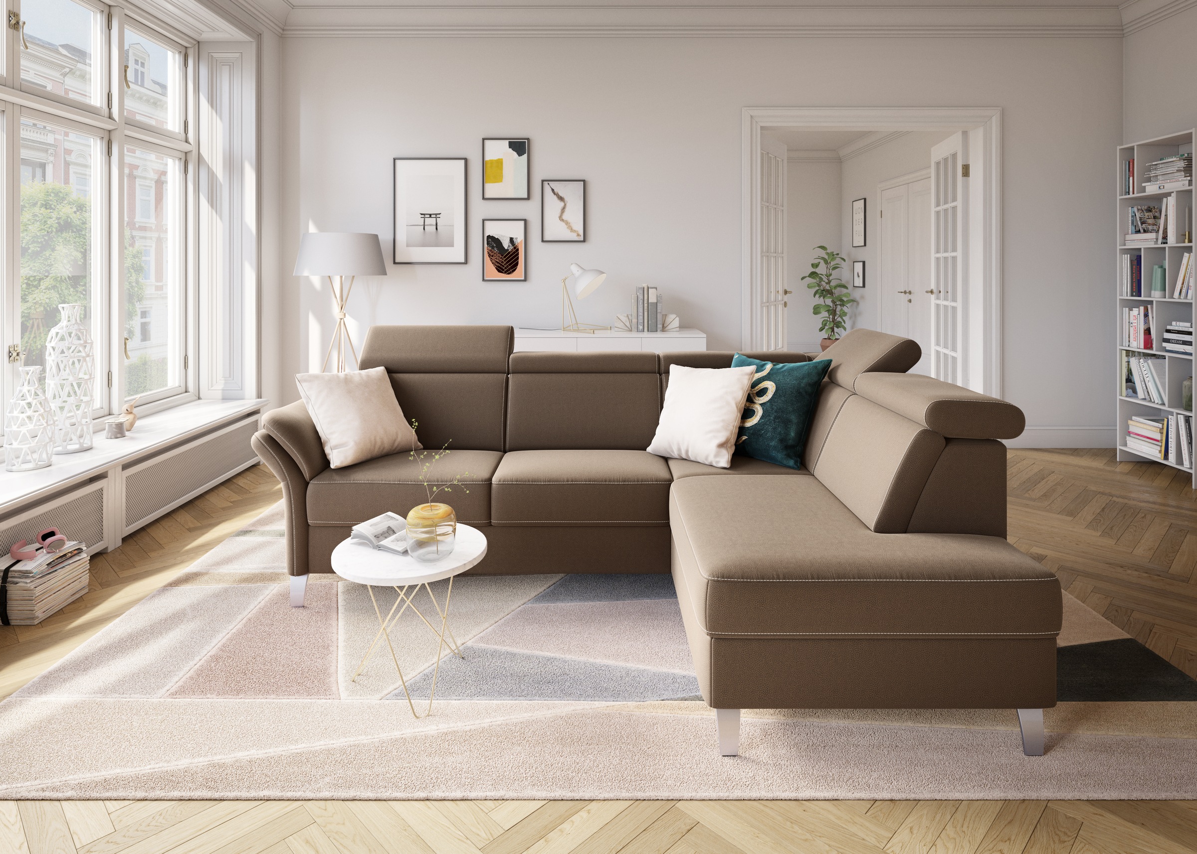 Ecksofa SIT & MORE "Vincenzo L-Form", braun, B:245cm H:84cm T:193cm, Sofas, Ecksofa, inklusive Kopfteilverstellung, wahlweise mit Bettfunktion, Bettkasten 5