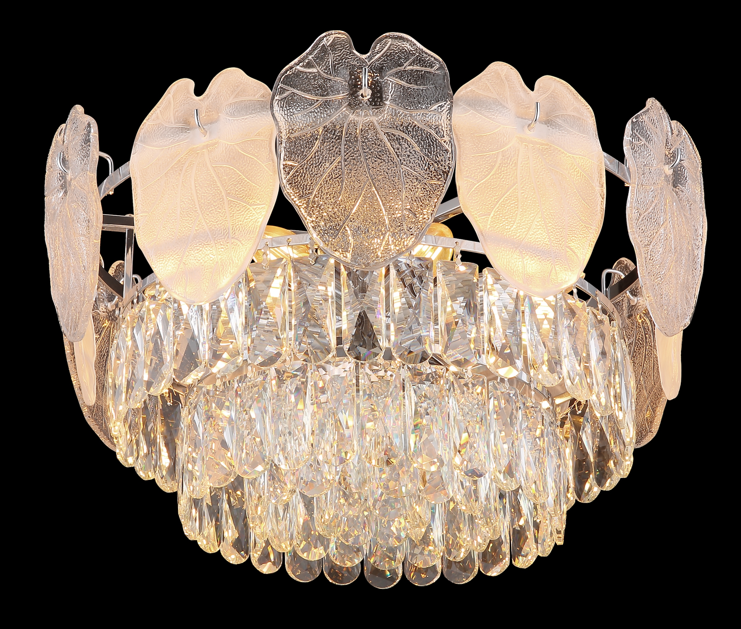GLOBO LIGHTING Deckenleuchte »BENJAMIN«, Leuchtmittel E14 | ohne Leuchtmittel, Deckenlampe/chrom/Kristalle/elegant/Wohnzimmer