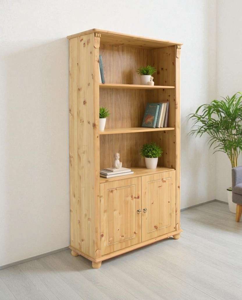OTTO home Regal "Tessin, Standregal, Bücherregal," aus massiver Kiefer, Breite 90 cm, Höhe 181 cm, mit Türen