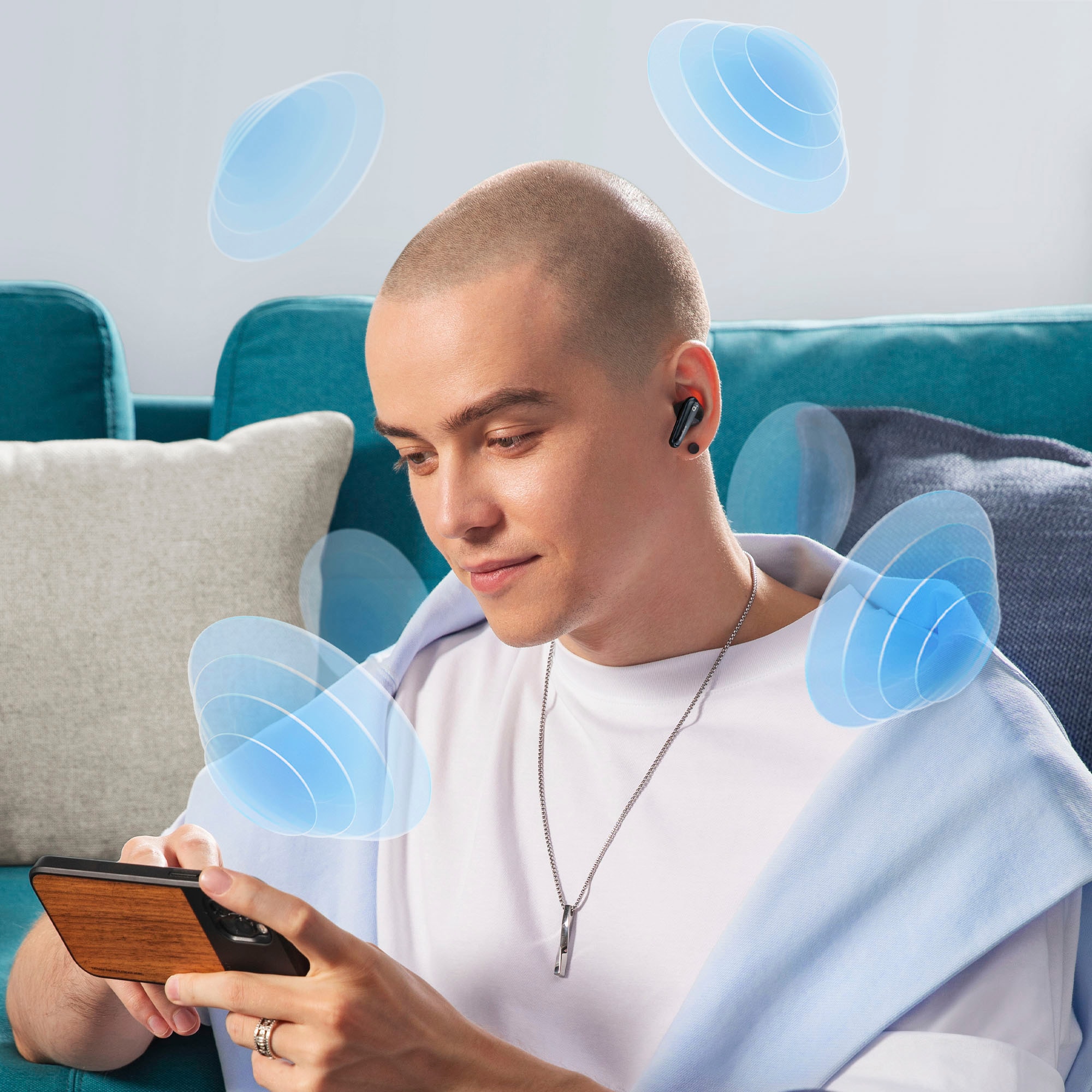 Anker In-Ear-Kopfhörer »Soundcore Liberty 4«, Bluetooth, Active Noise Cancelling (ANC)-Freisprechfunktion-Hi-Res-Multi-Point-Verbindung-Transparenzmodus-kompatibel mit Siri