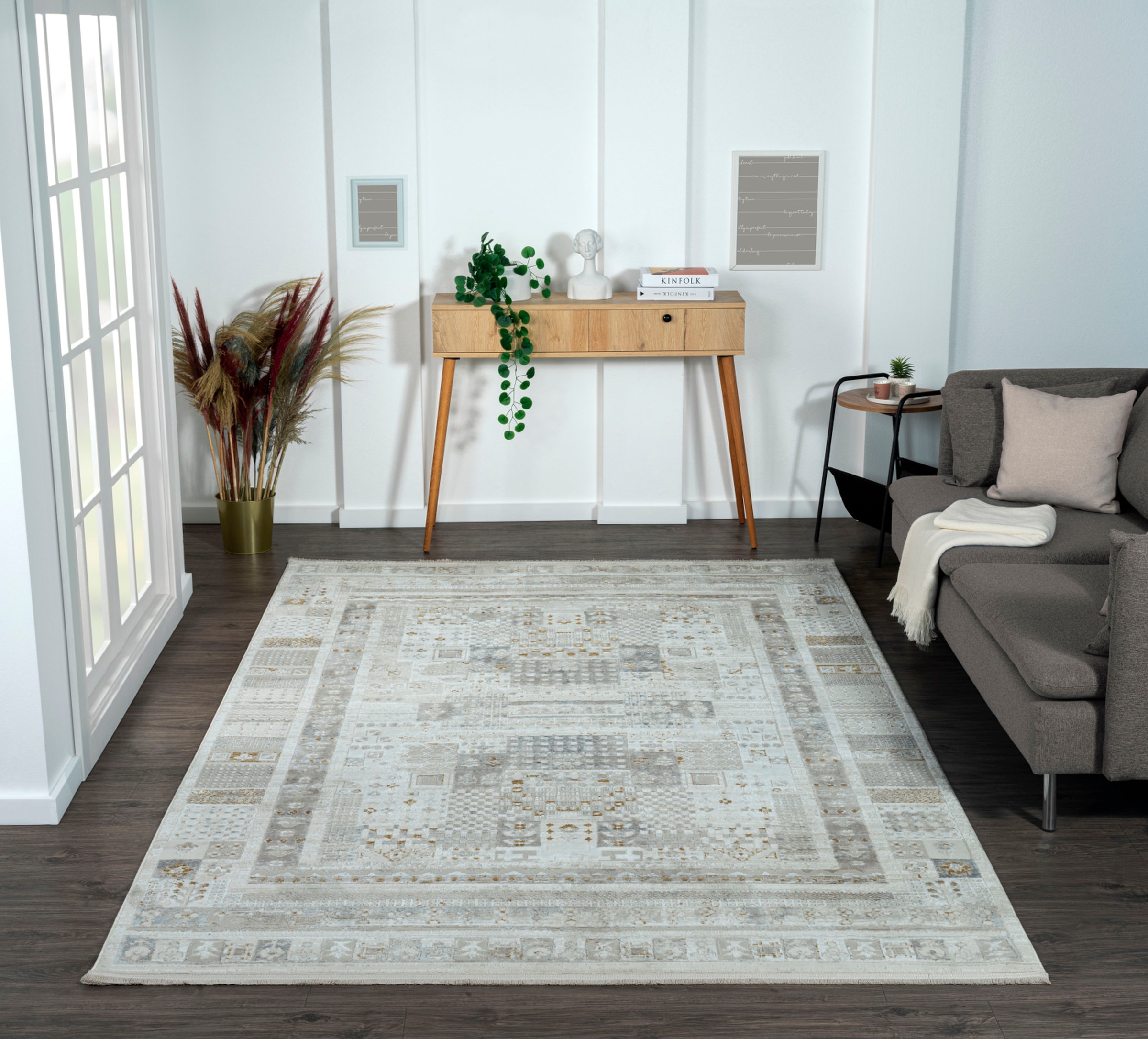 Myflair Möbel & Accessoires Teppich "My Kashkuly" rechteckig 10 mm Höhe Kurzflor, Retro-Style, besonders weich durch Microfaser, mit Fransen